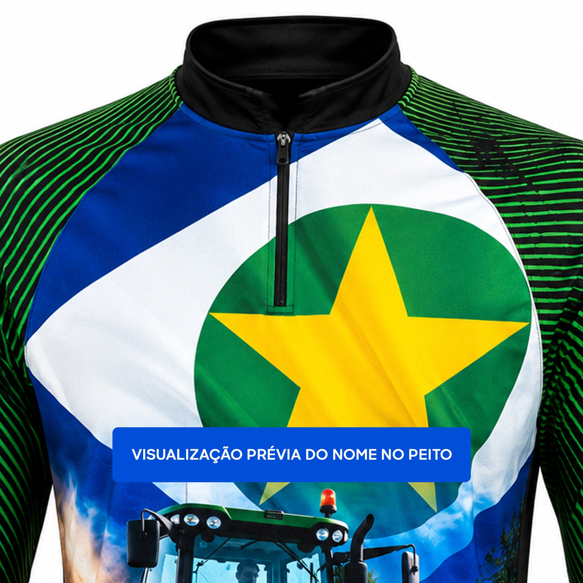 Camisa Agro Masculina Agro Raiz Milho com Zíper e Proteção UV50+