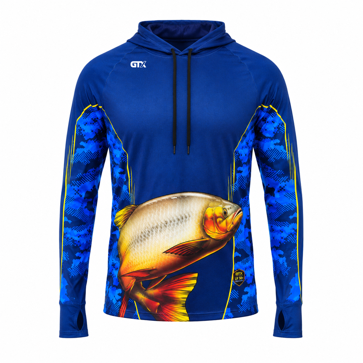 Camisa de Pesca Golden River com Capuz e Proteção UV50+