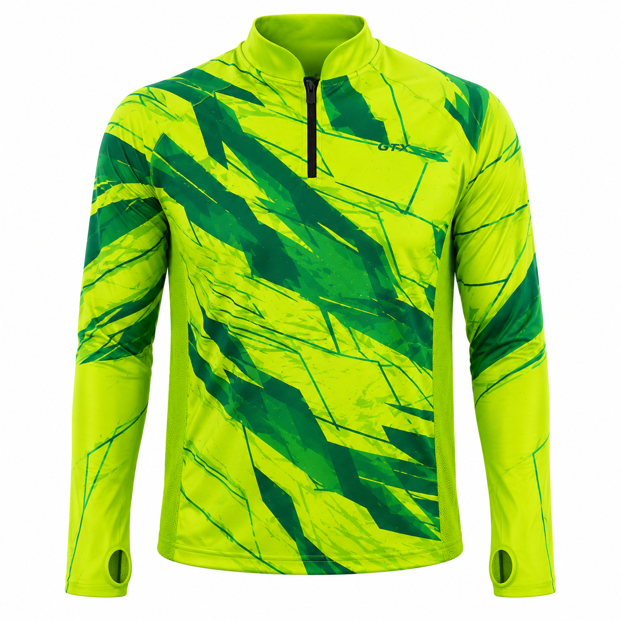 Camisa de Pesca Lime Storm com Zíper e Proteção UV50+