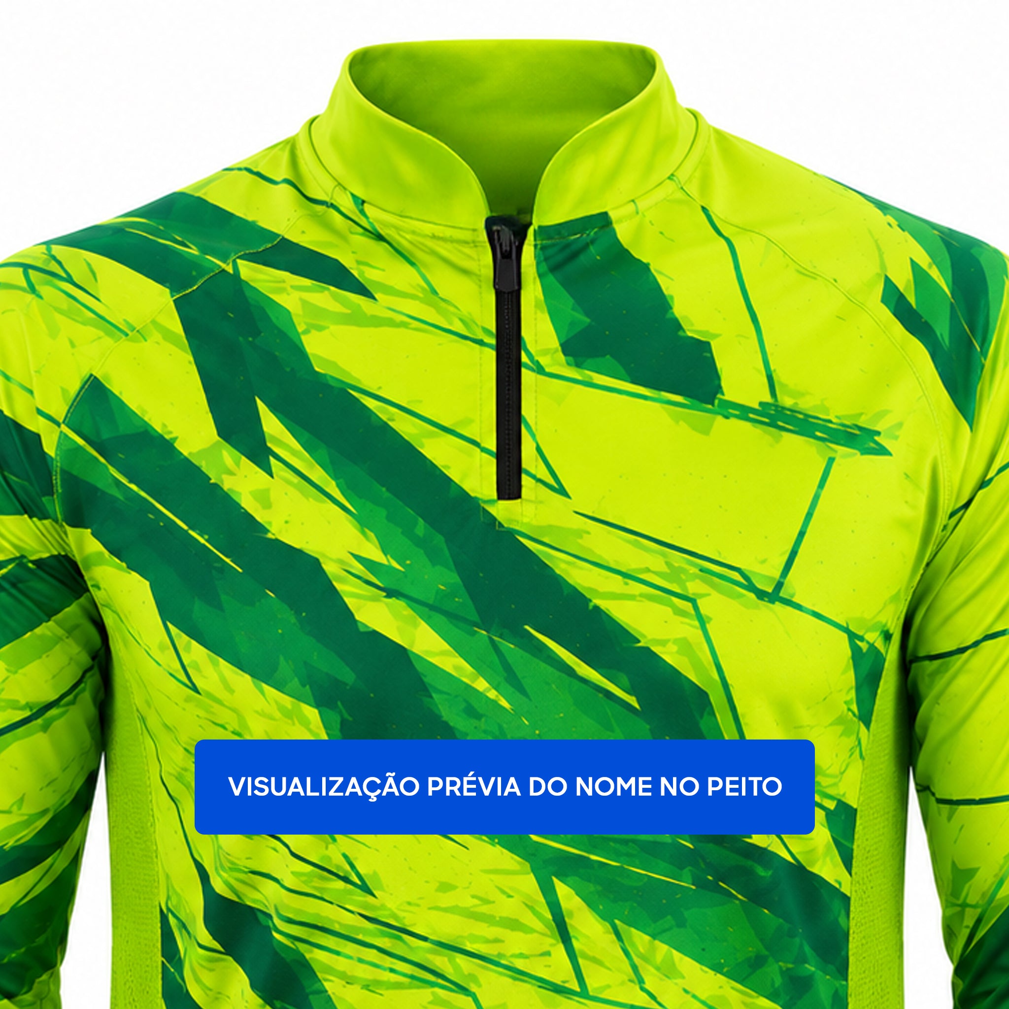 Camisa de Pesca Lime Storm com Zíper e Proteção UV50+