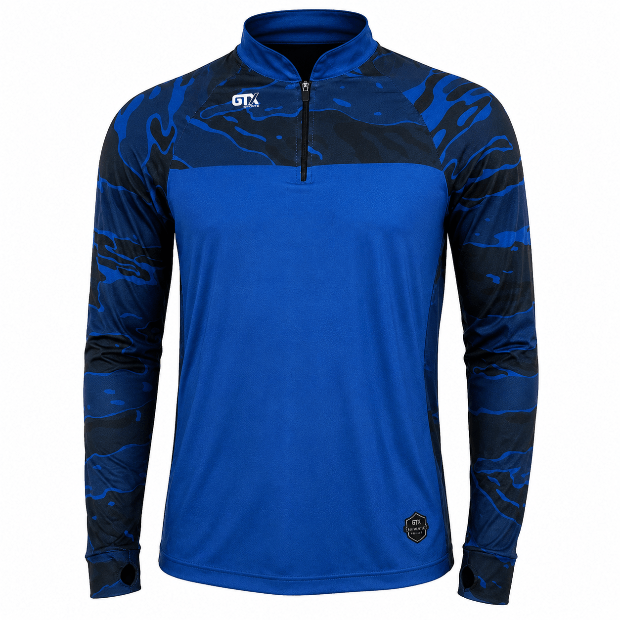 Camisa Agro Blue Nation com Zíper e Proteção UV50+ - GTX Print