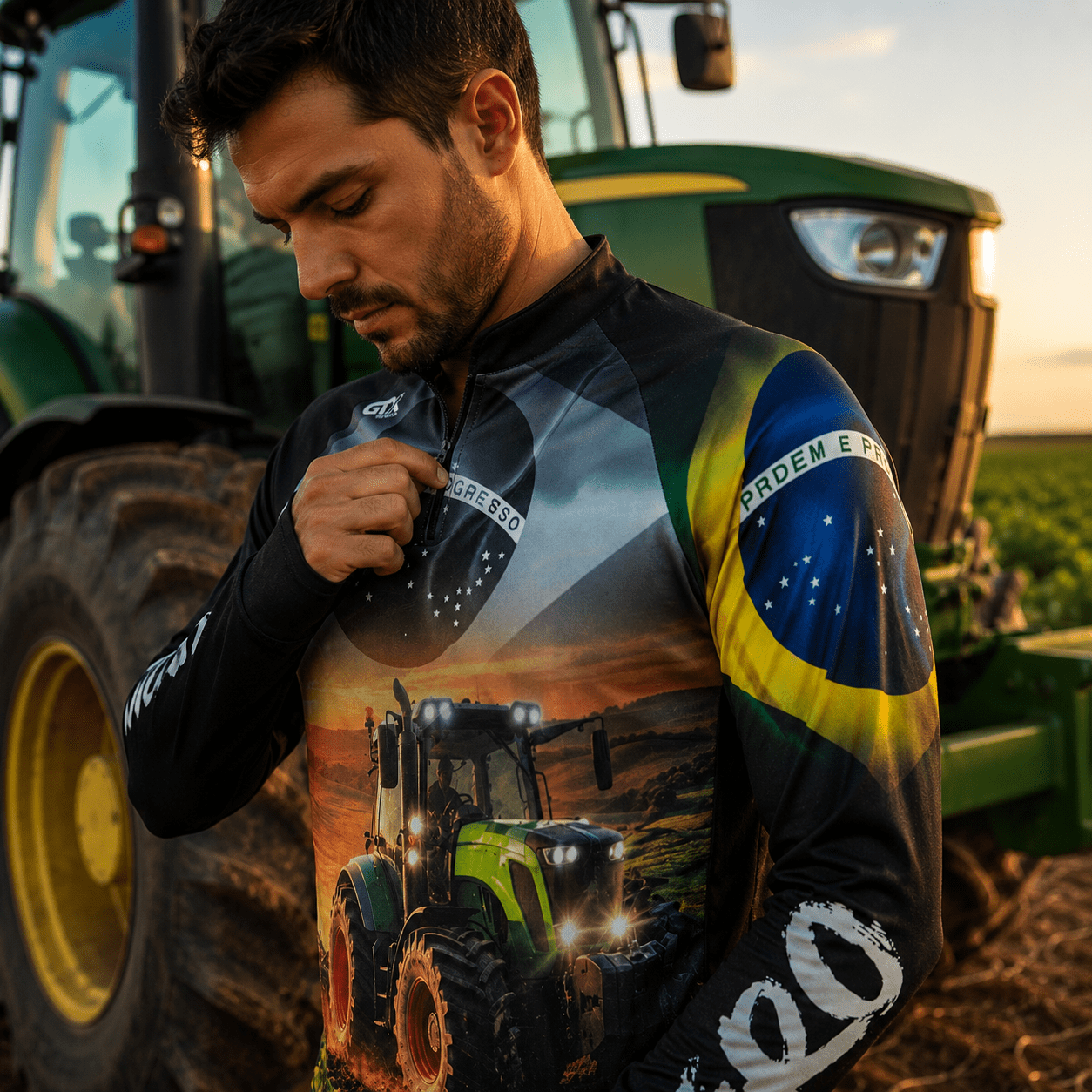 Camisa Agro Field Legacy com Zíper e Proteção UV50+ - GTX Print