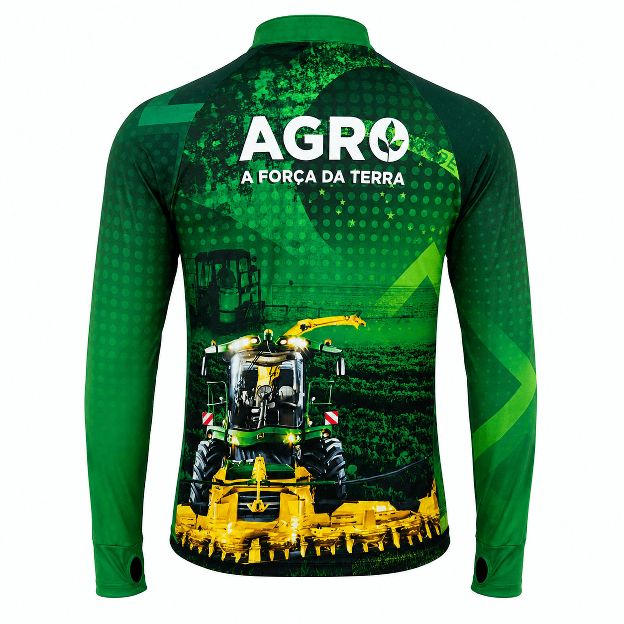 Camisa Agro Masculina Força da Terra com Zíper e Proteção UV50+ - GTX Print