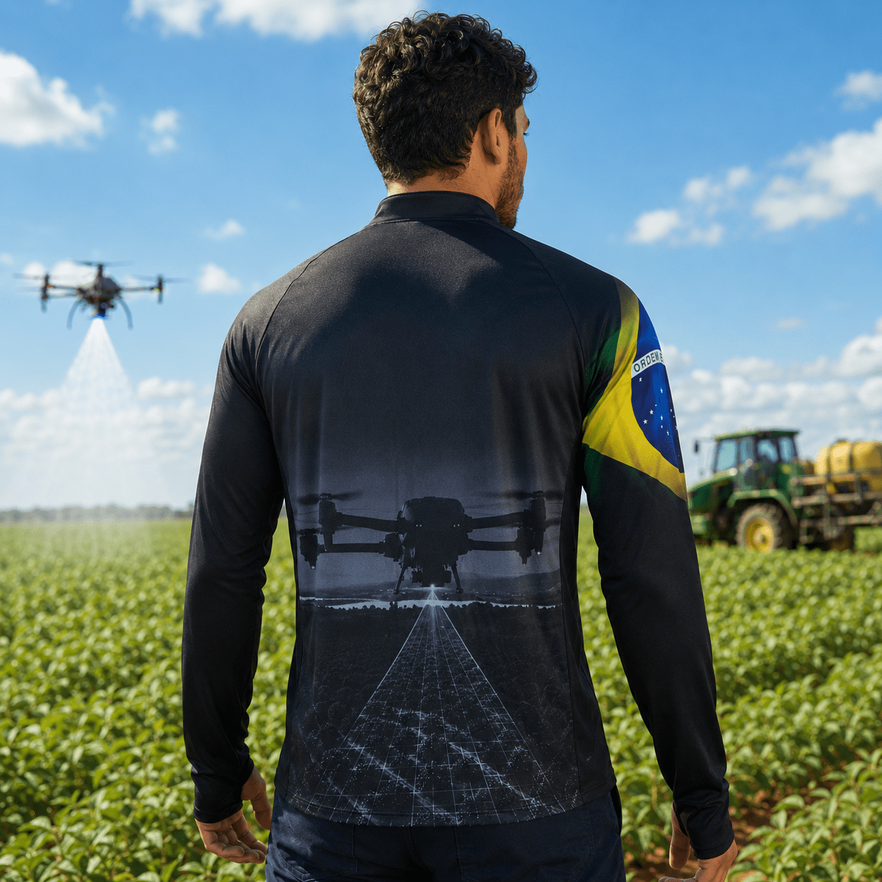 Camisa Agro Masculina Precision Drone com Zíper e Proteção UV50+ - GTX Print