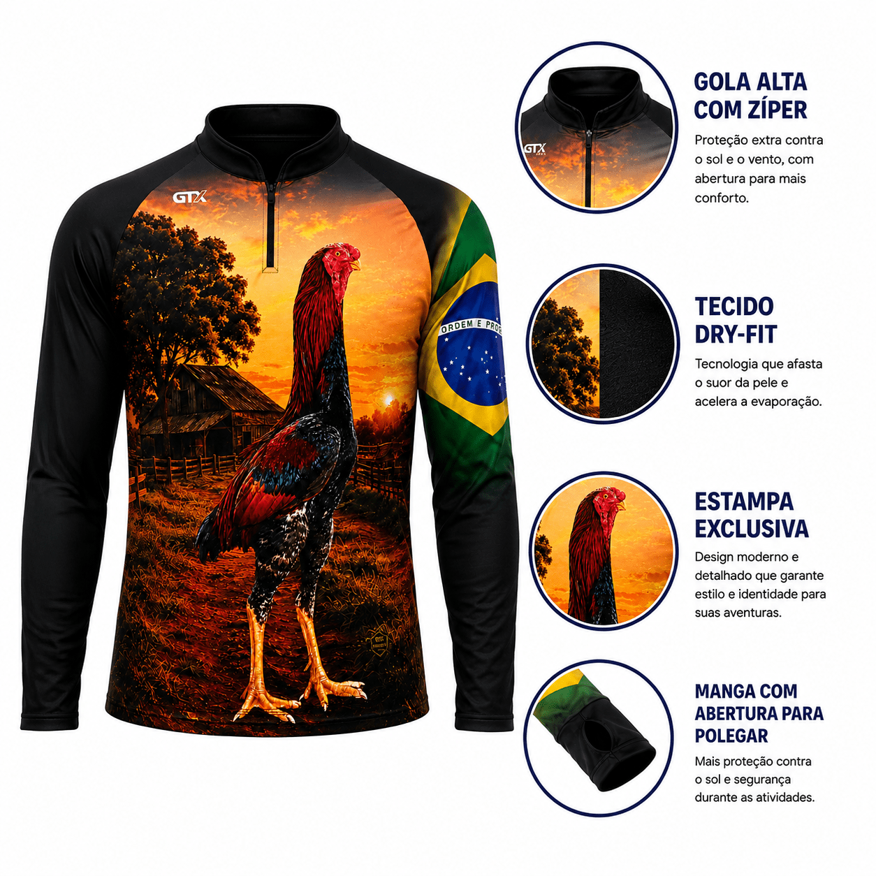 Camisa Agro Masculina Raça Índio Gigante com Proteção UV50+ - Use GTX
