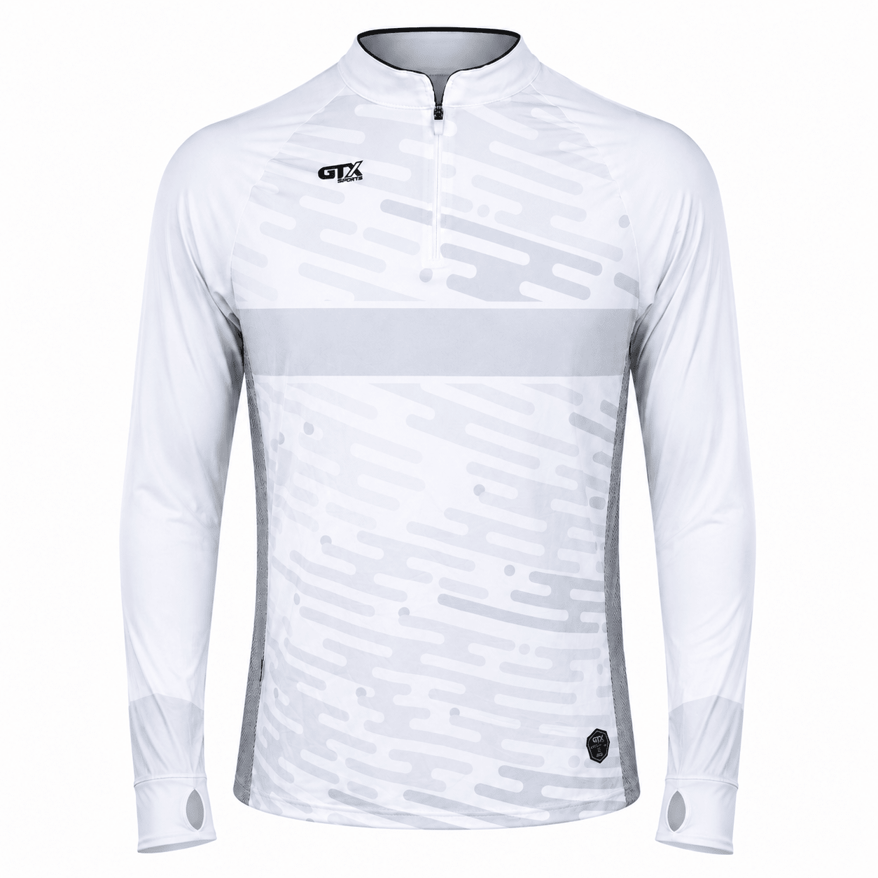 Camisa de Pesca Arctic White com Zíper e Proteção UV50+ - GTX Print
