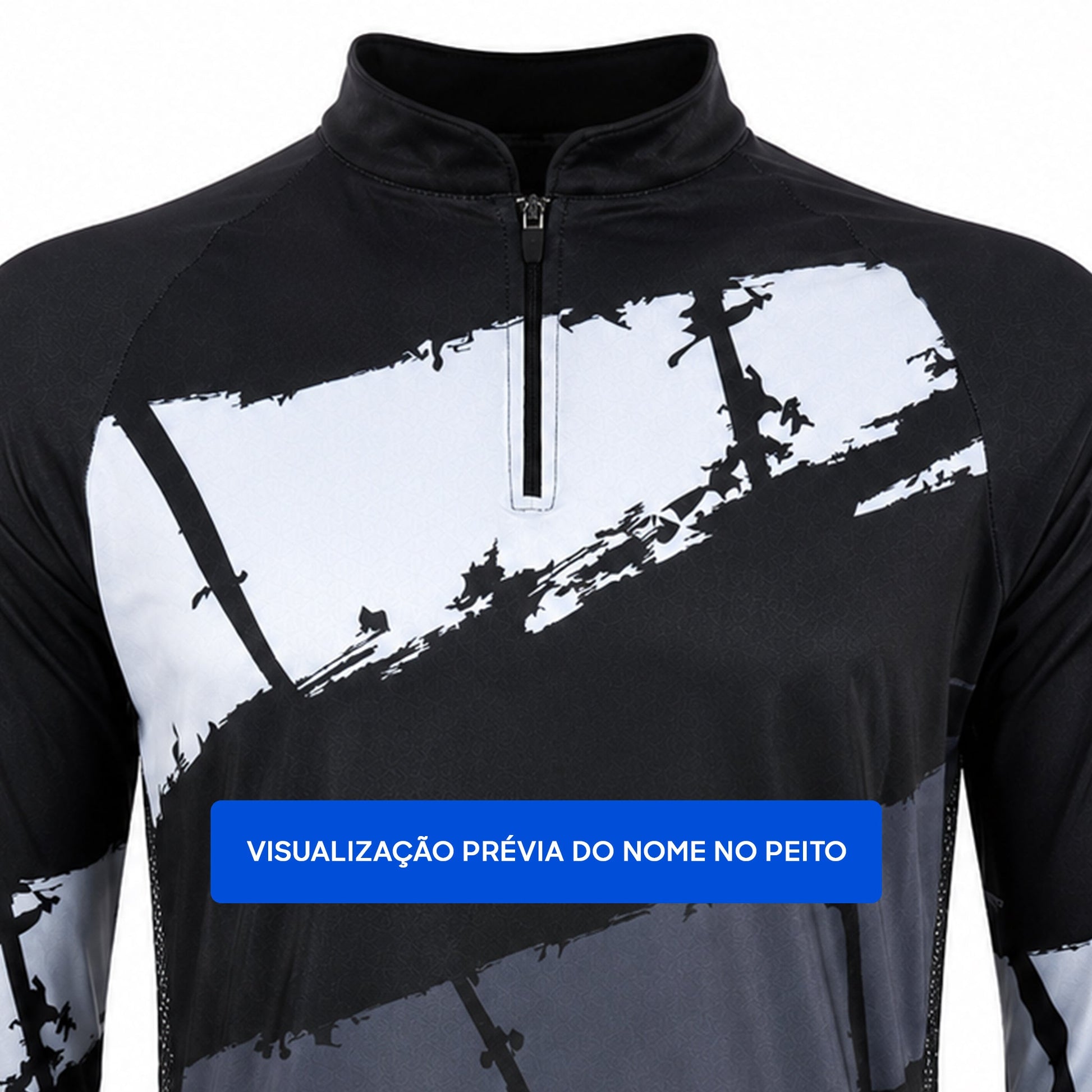 Camisa de Pesca Black Tide com Zíper e Proteção UV50+ - GTX Print