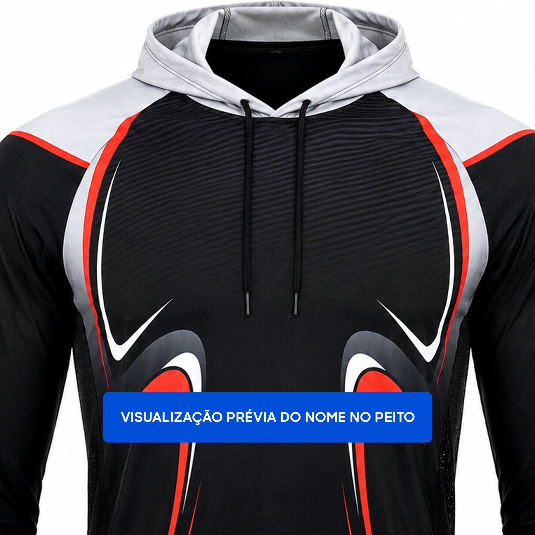 Camisa de Pesca Black Velocity com Capuz e Proteção UV50+ - GTX Print