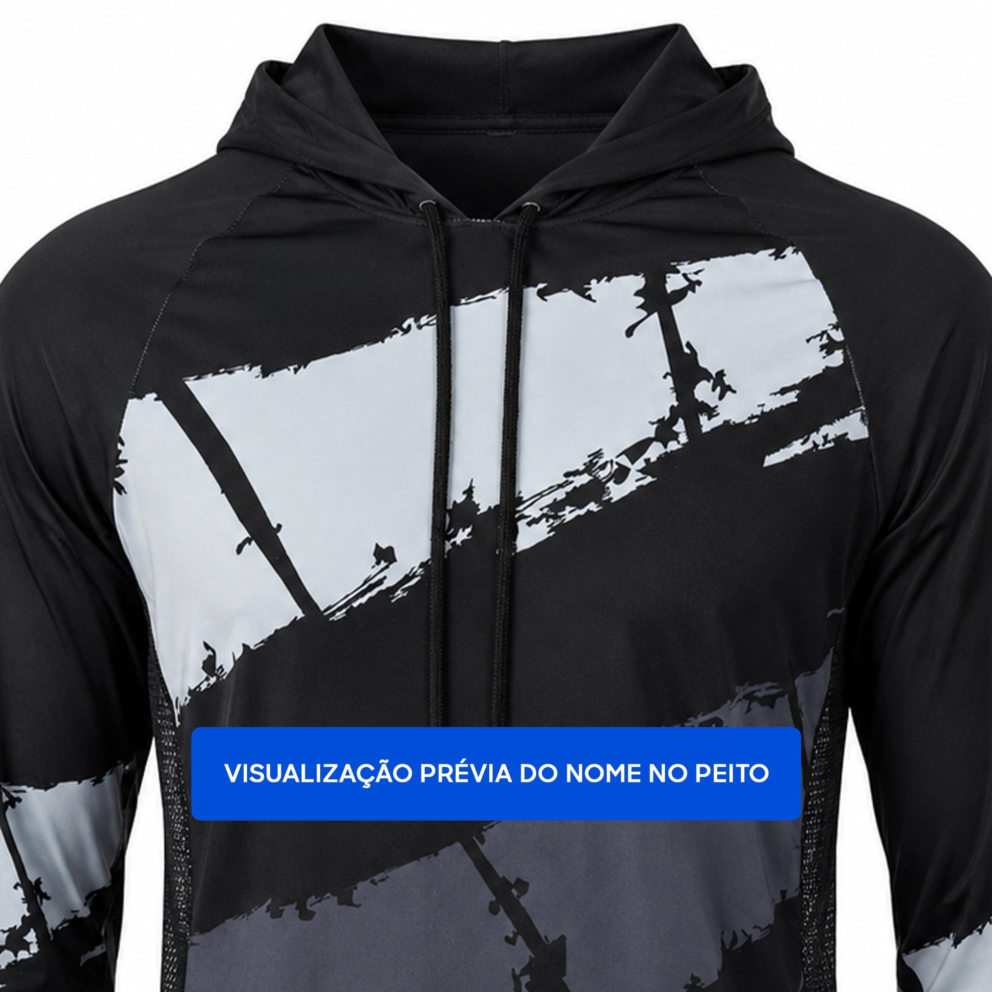Camisa de Pesca Black Wave com Capuz e Proteção UV50+ - GTX Print