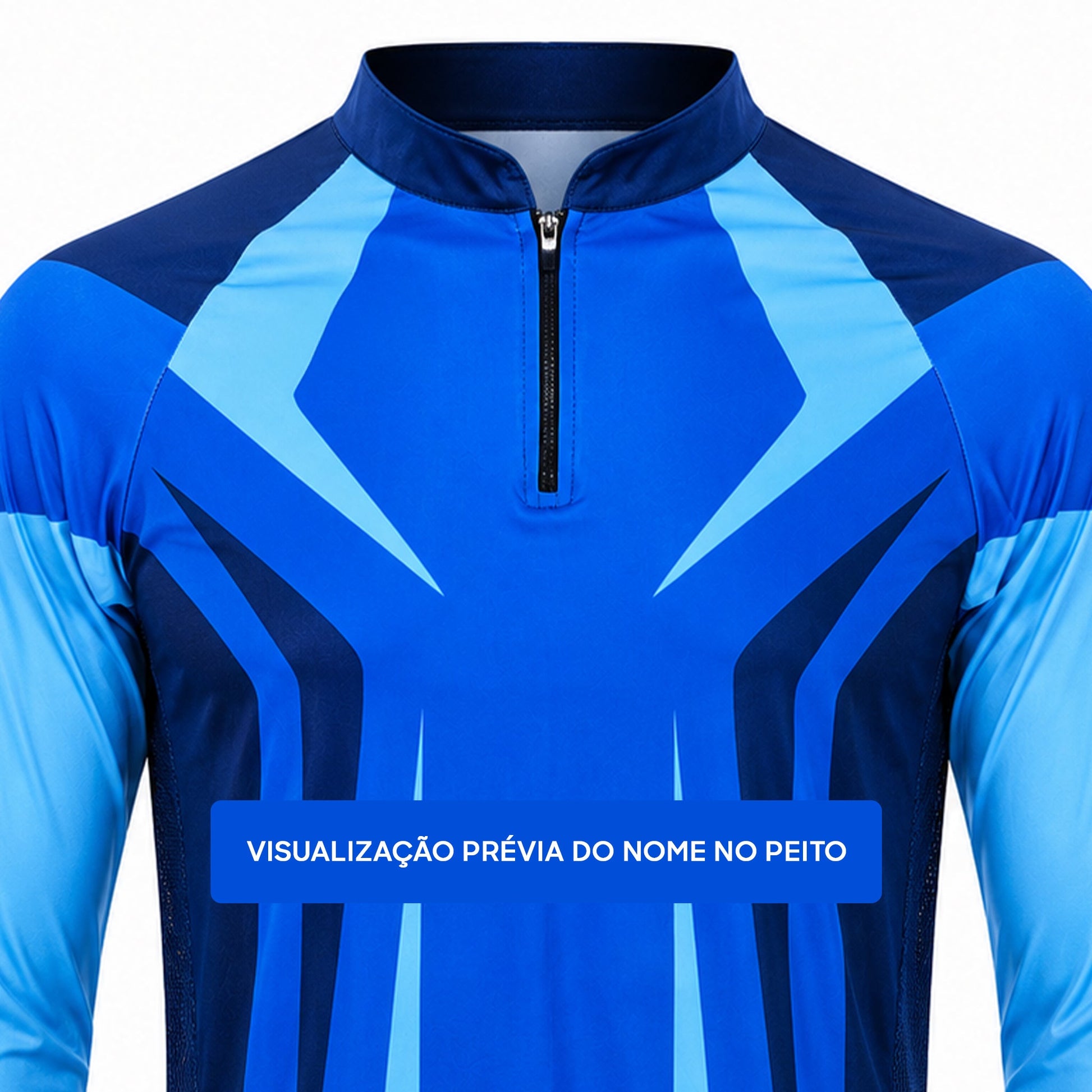 Camisa de Pesca Blue Phantom com Zíper e Proteção UV50+ - GTX Print