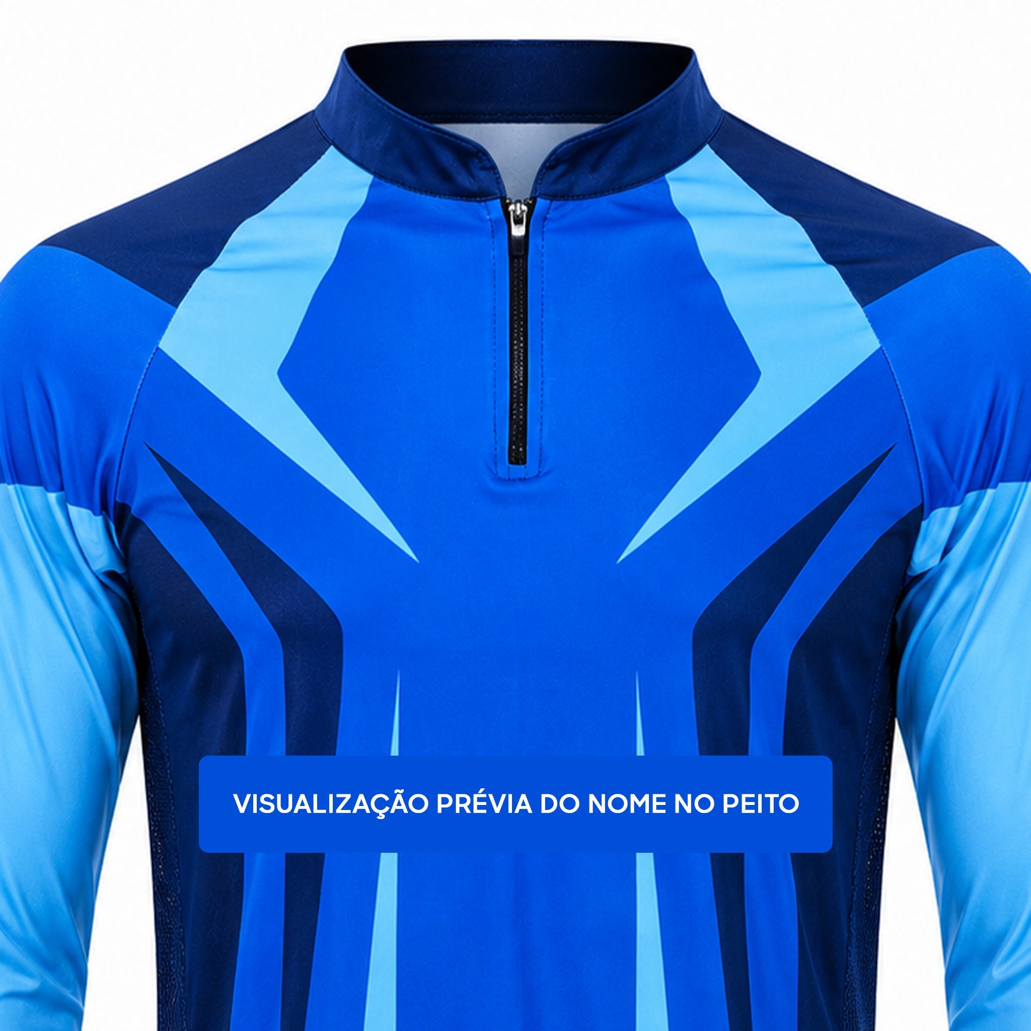 Camisa de Pesca Blue Phantom com Zíper e Proteção UV50+ - GTX Print