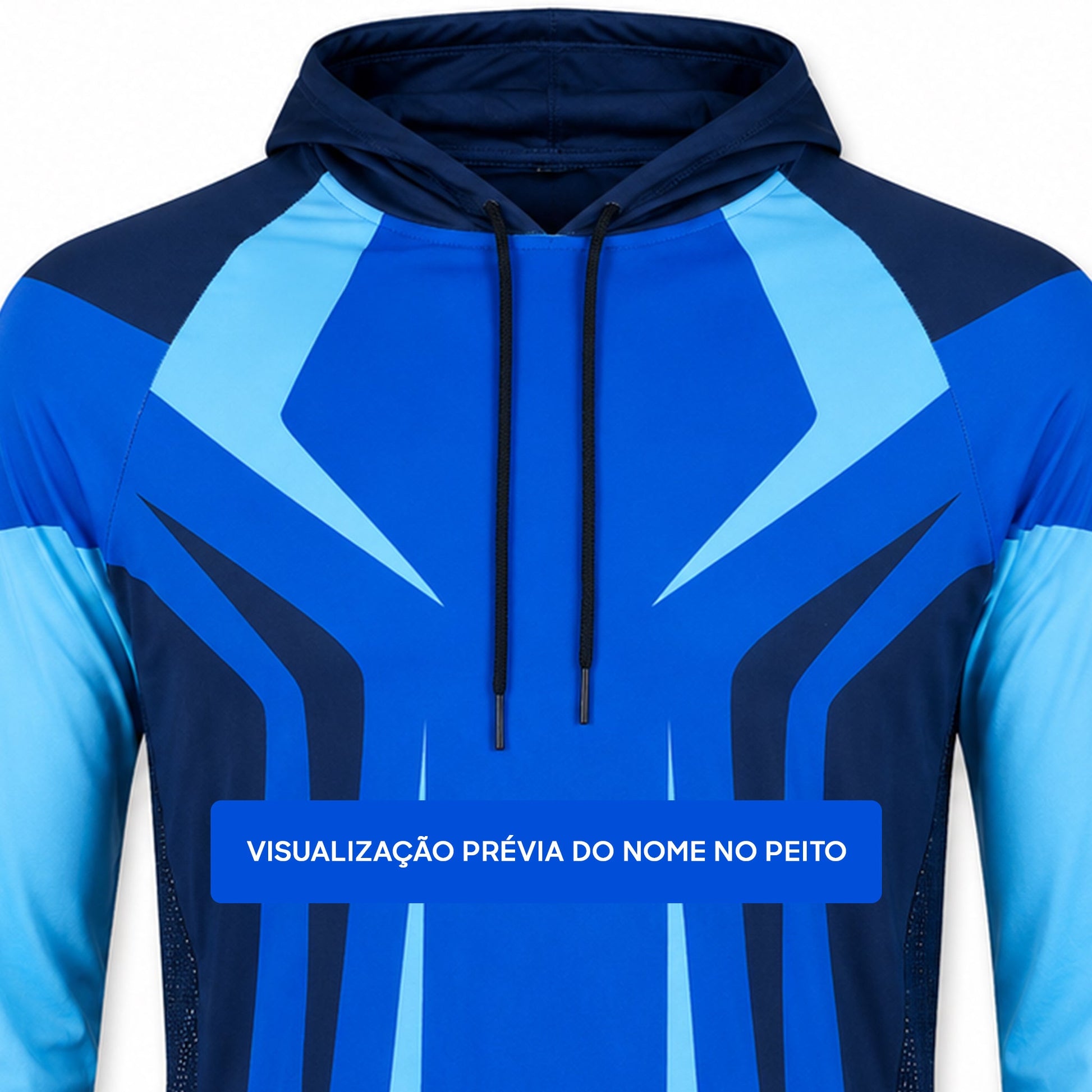 Camisa de Pesca Blue Strike com Capuz e Proteção UV50+ - GTX Print