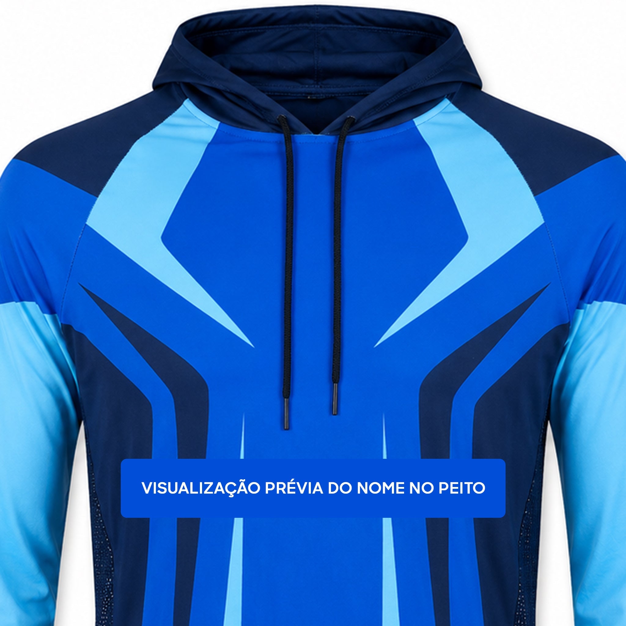 Camisa de Pesca Blue Strike com Capuz e Proteção UV50+ - GTX Print