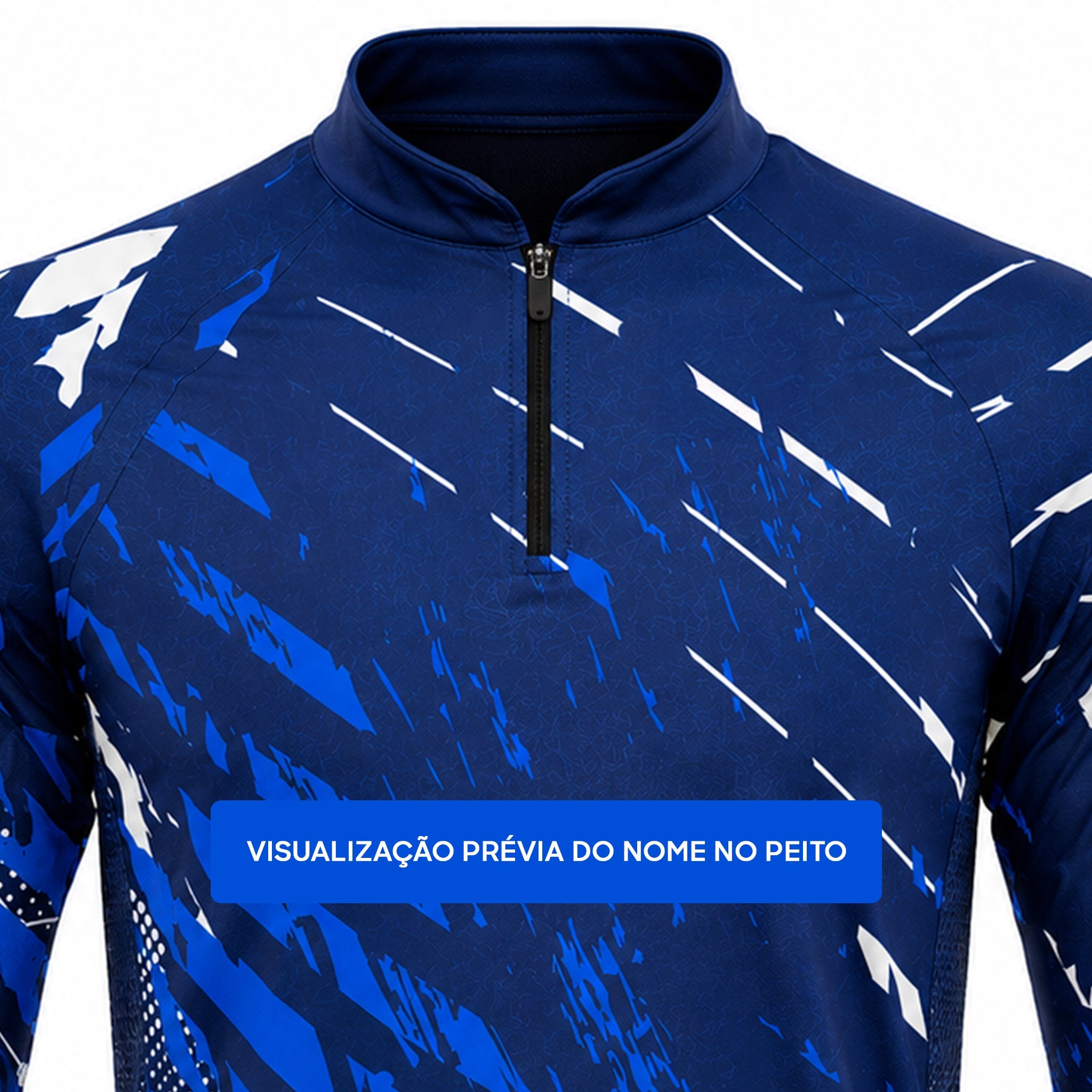 Camisa de Pesca Blue Torrent com Zíper e Proteção UV50+ - GTX Print