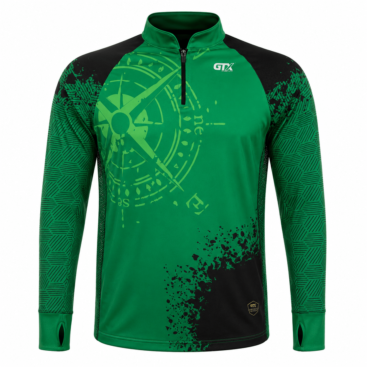 Camisa de Pesca Compass Trail com Zíper e Proteção UV50+ - GTX Print