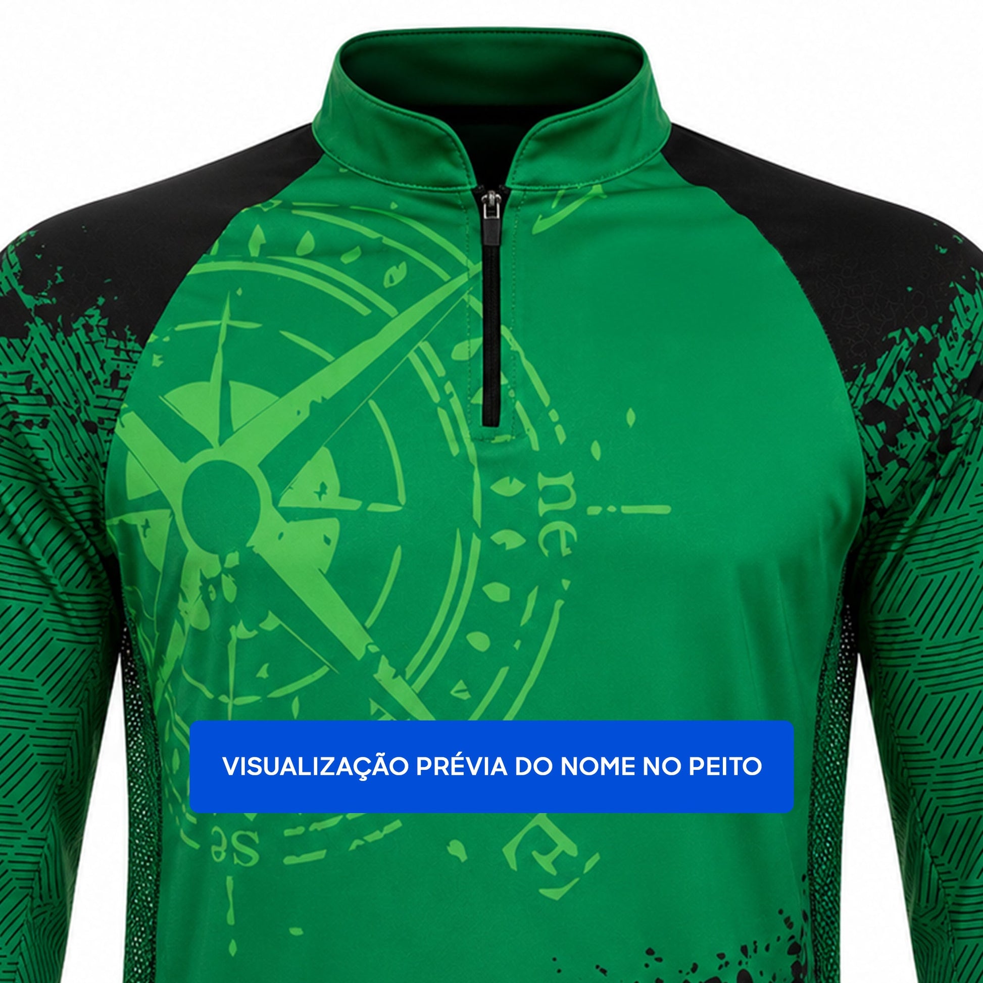 Camisa de Pesca Compass Trail com Zíper e Proteção UV50+ - GTX Print