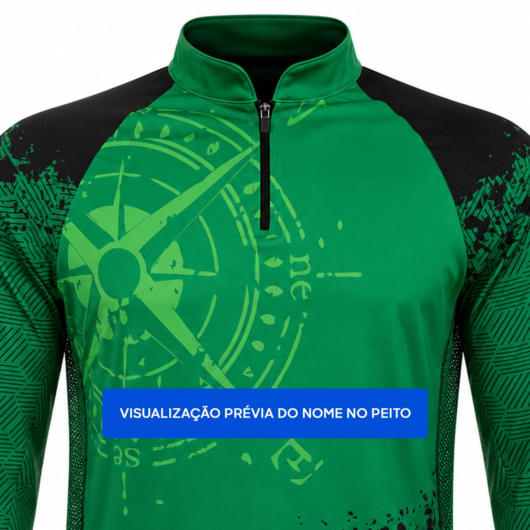 Camisa de Pesca Compass Trail com Zíper e Proteção UV50+ - GTX Print