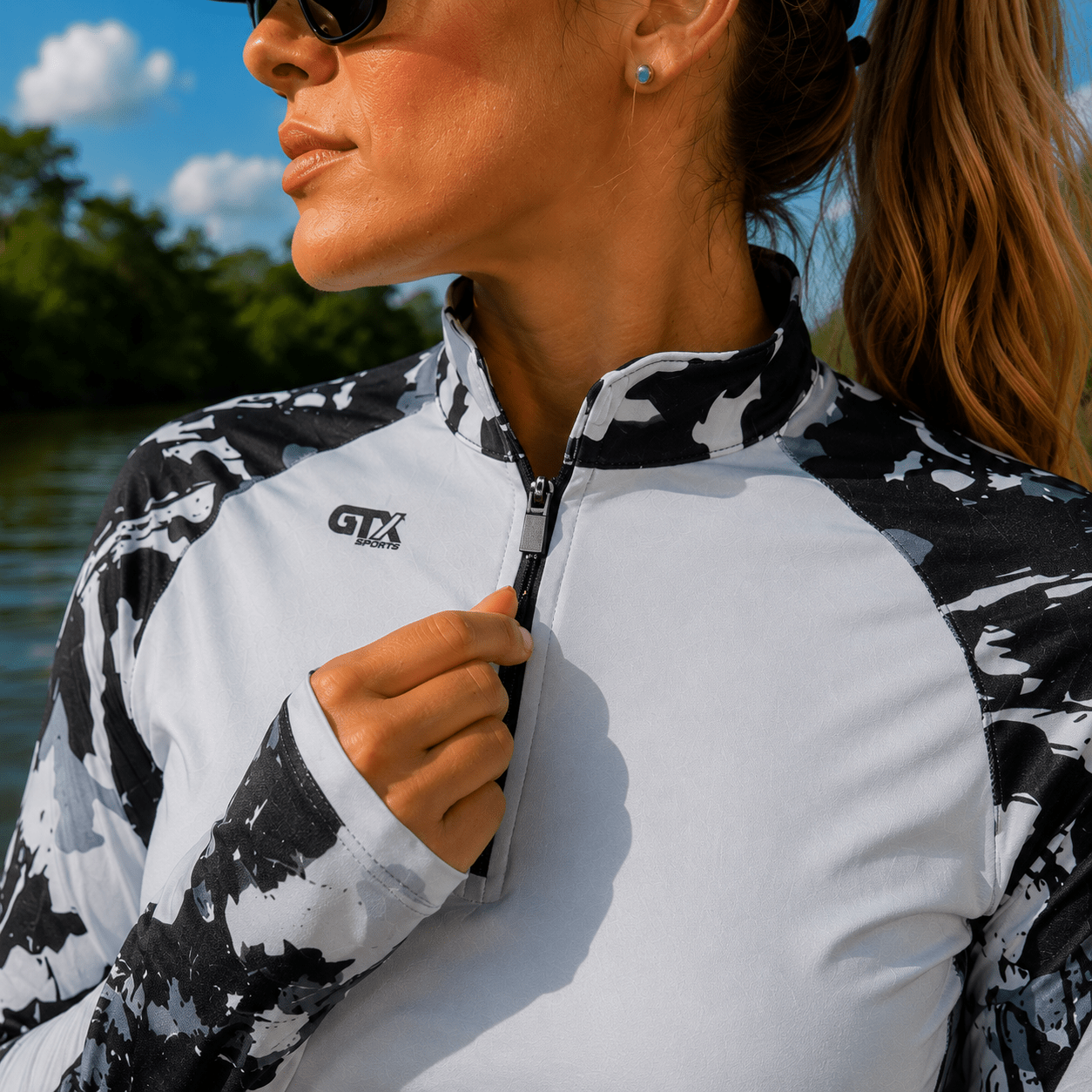 Camisa de Pesca Feminina Arctic Force com Zíper e Proteção UV50+ - GTX Print