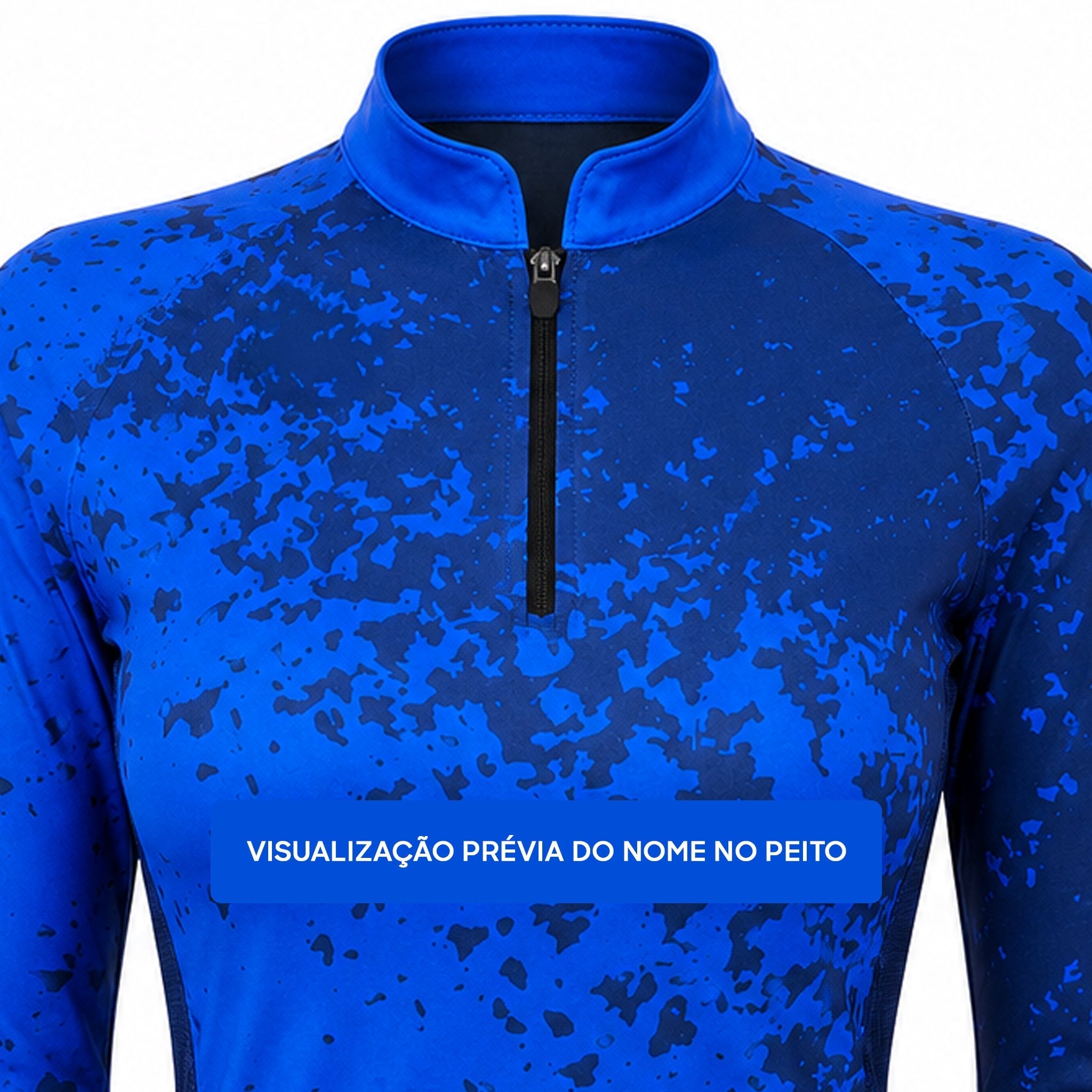 Camisa de Pesca Feminina Blue Splash com Zíper e Proteção UV50+ - GTX Print