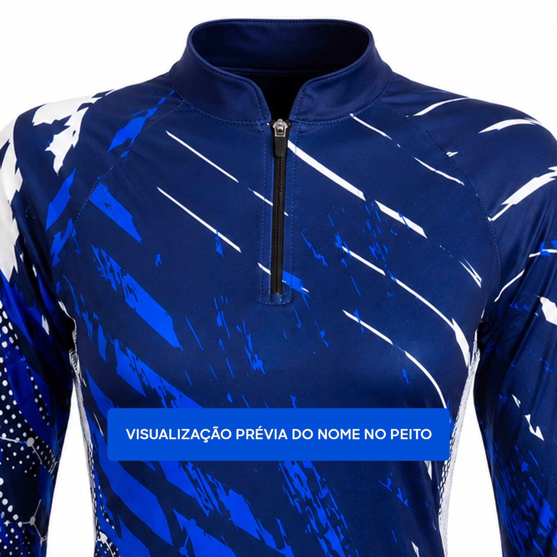 Camisa de Pesca Feminina Blue Storm com Zíper e Proteção UV50+ - GTX Print