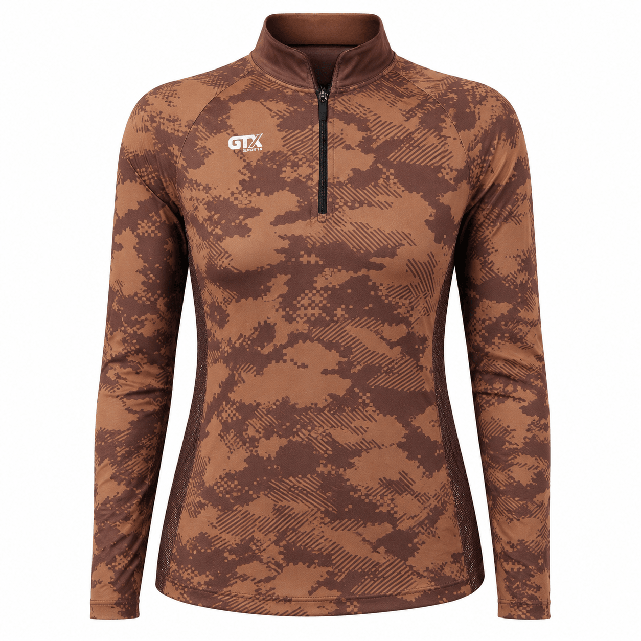 Camisa de Pesca Feminina Desert Camo com Zíper e Proteção UV50+ - GTX Print