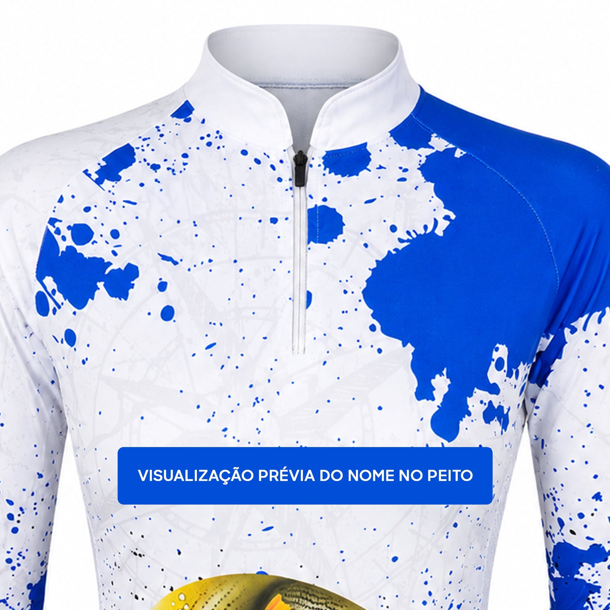 Camisa de Pesca Feminina Dourado Splash com Zíper e Proteção UV50+ - Use GTX