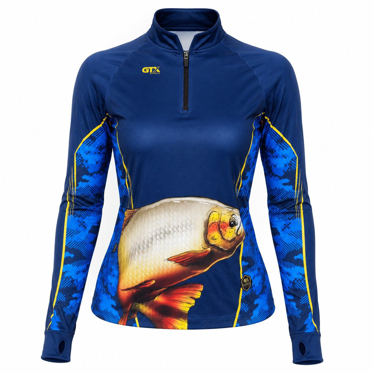 Camisa de Pesca Feminina Golden River com Zíper e Proteção UV50+ - GTX Print