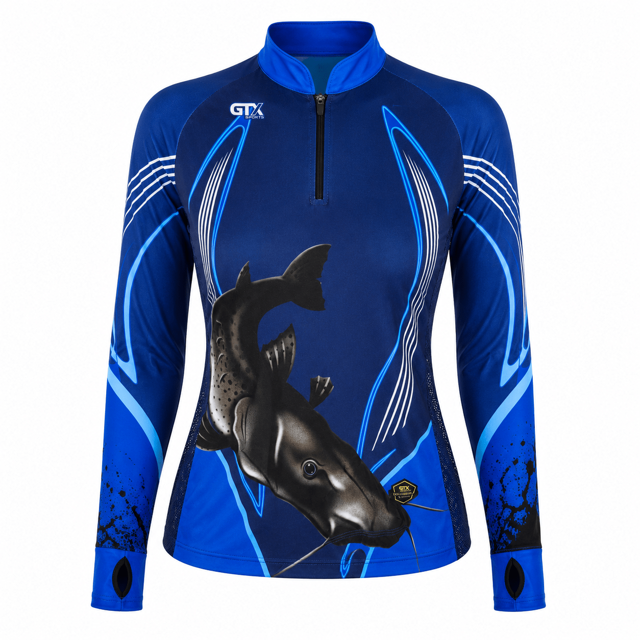 Camisa de Pesca Feminina Pirarara Safira com Zíper e Proteção UV50+ - Use GTX