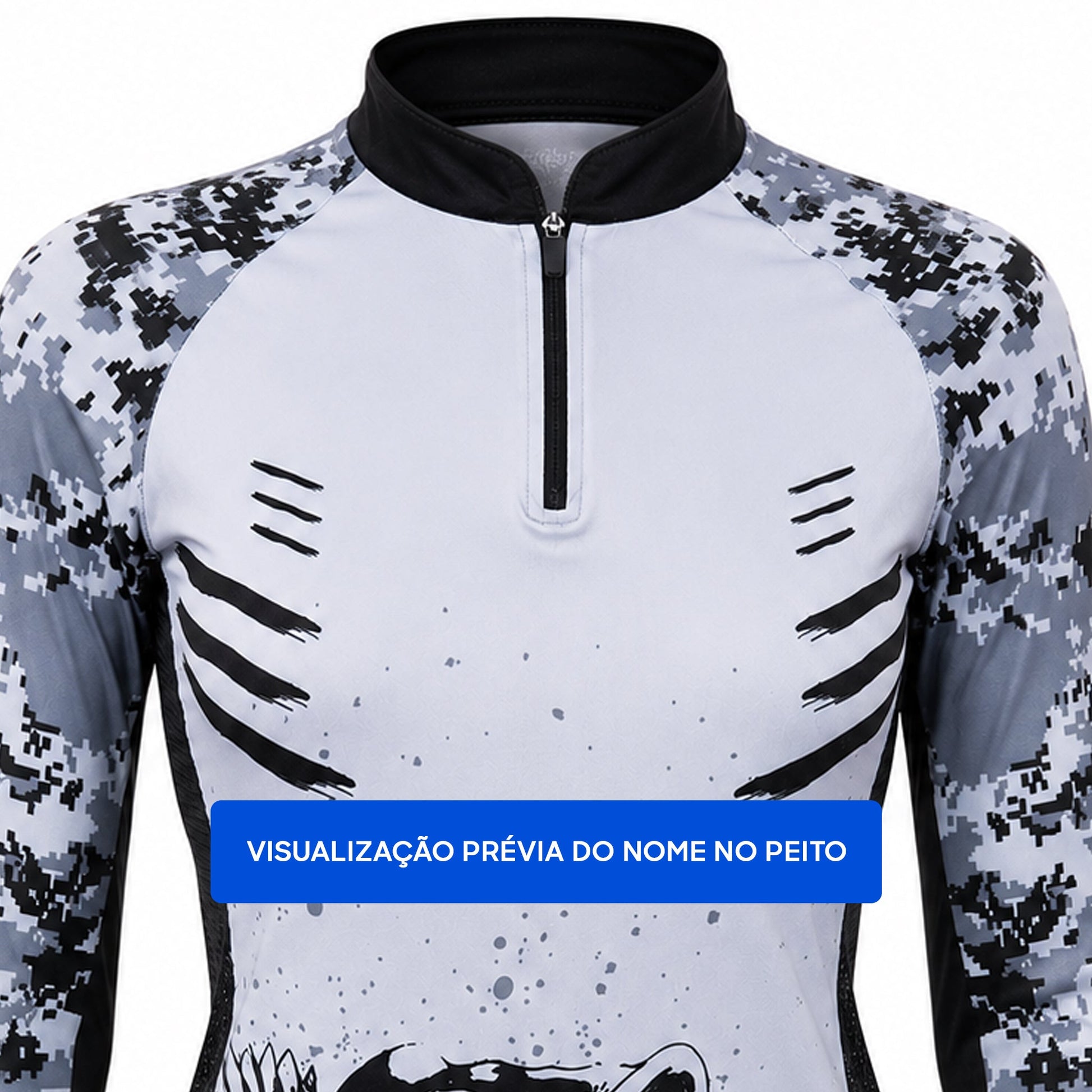 Camisa de Pesca Feminina Silver Bass com Zíper e Proteção UV50+ - GTX Print