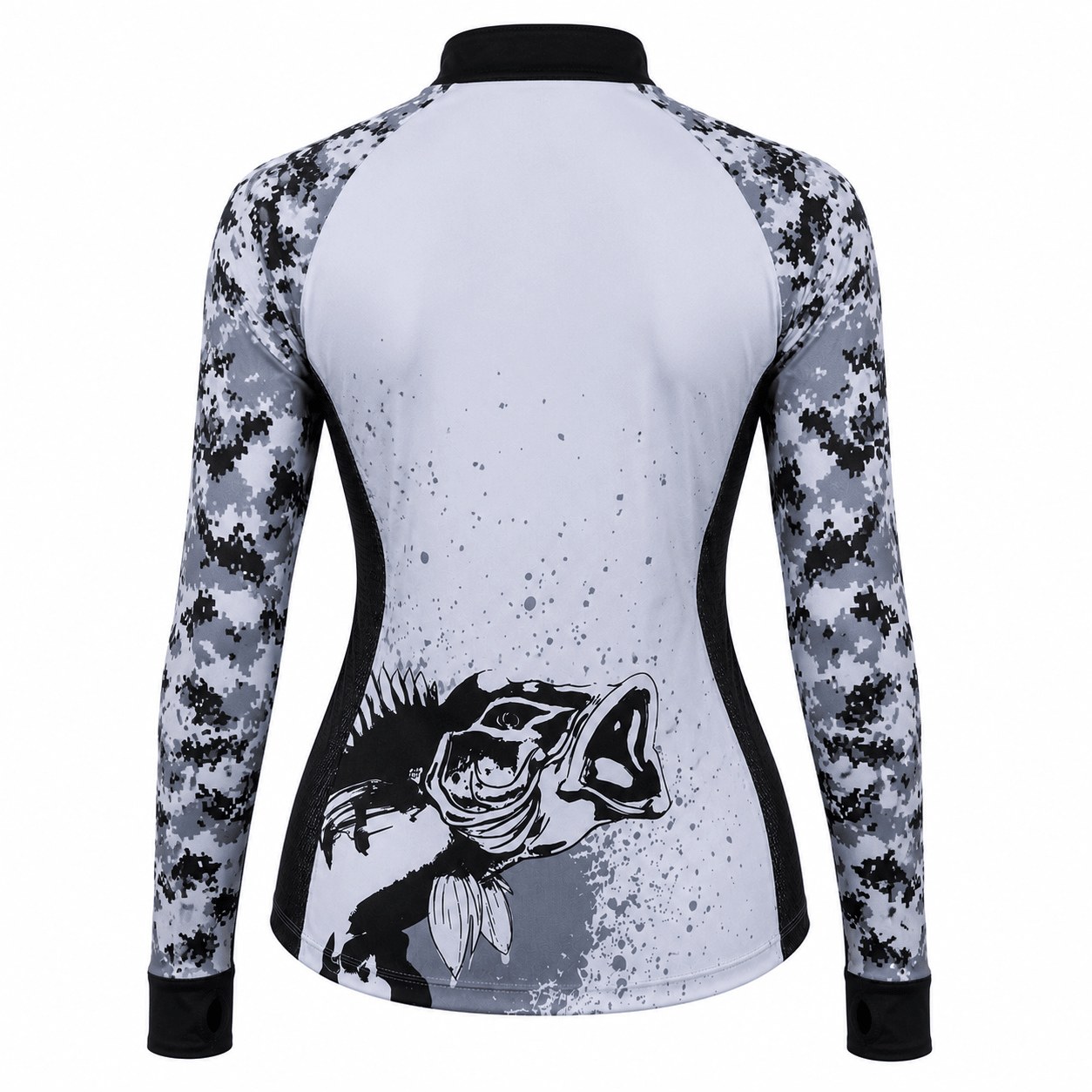 Camisa de Pesca Feminina Silver Bass com Zíper e Proteção UV50+ - GTX Print