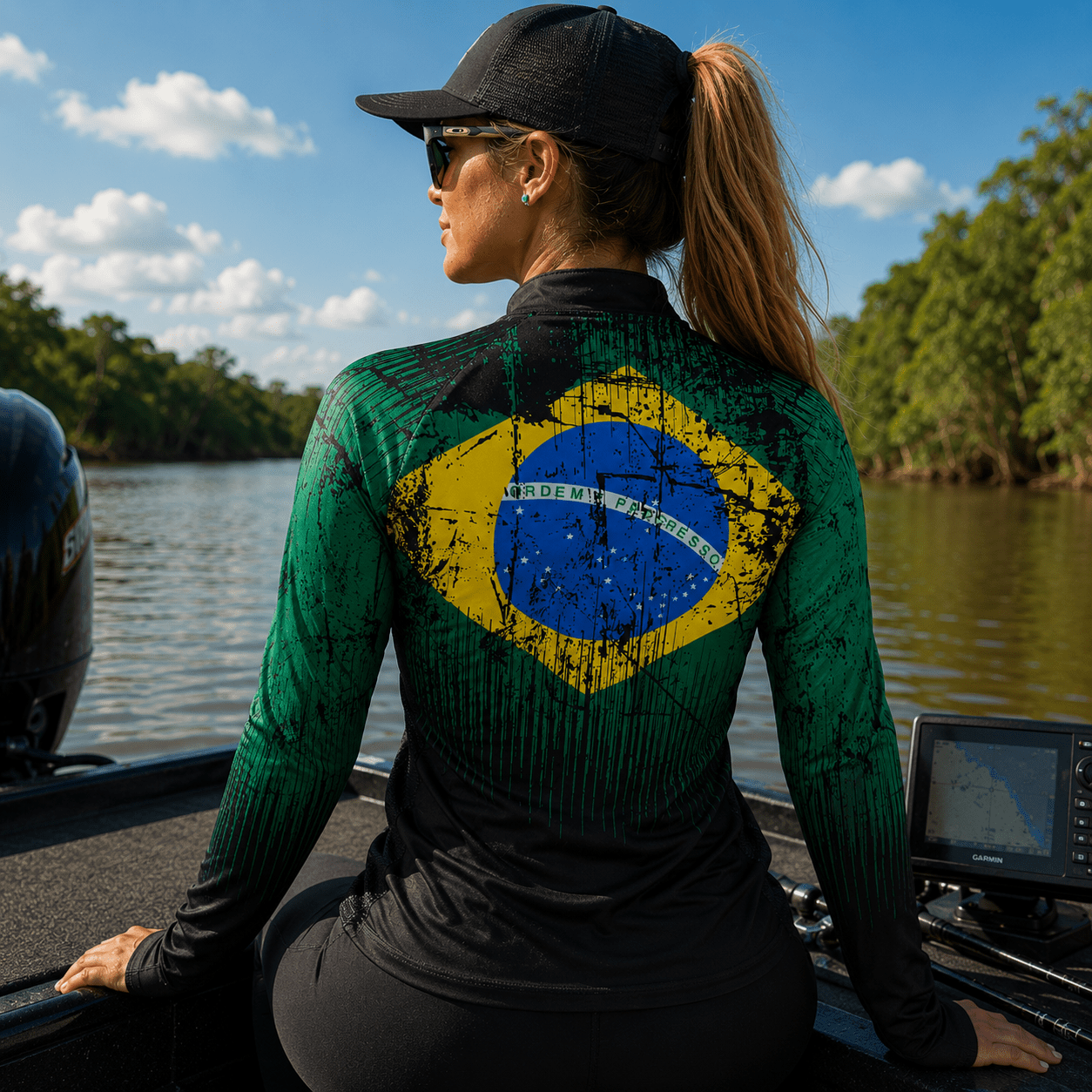 Camisa de Pesca Feminina Wild Brasil com Zíper e Proteção UV50+ - GTX Print