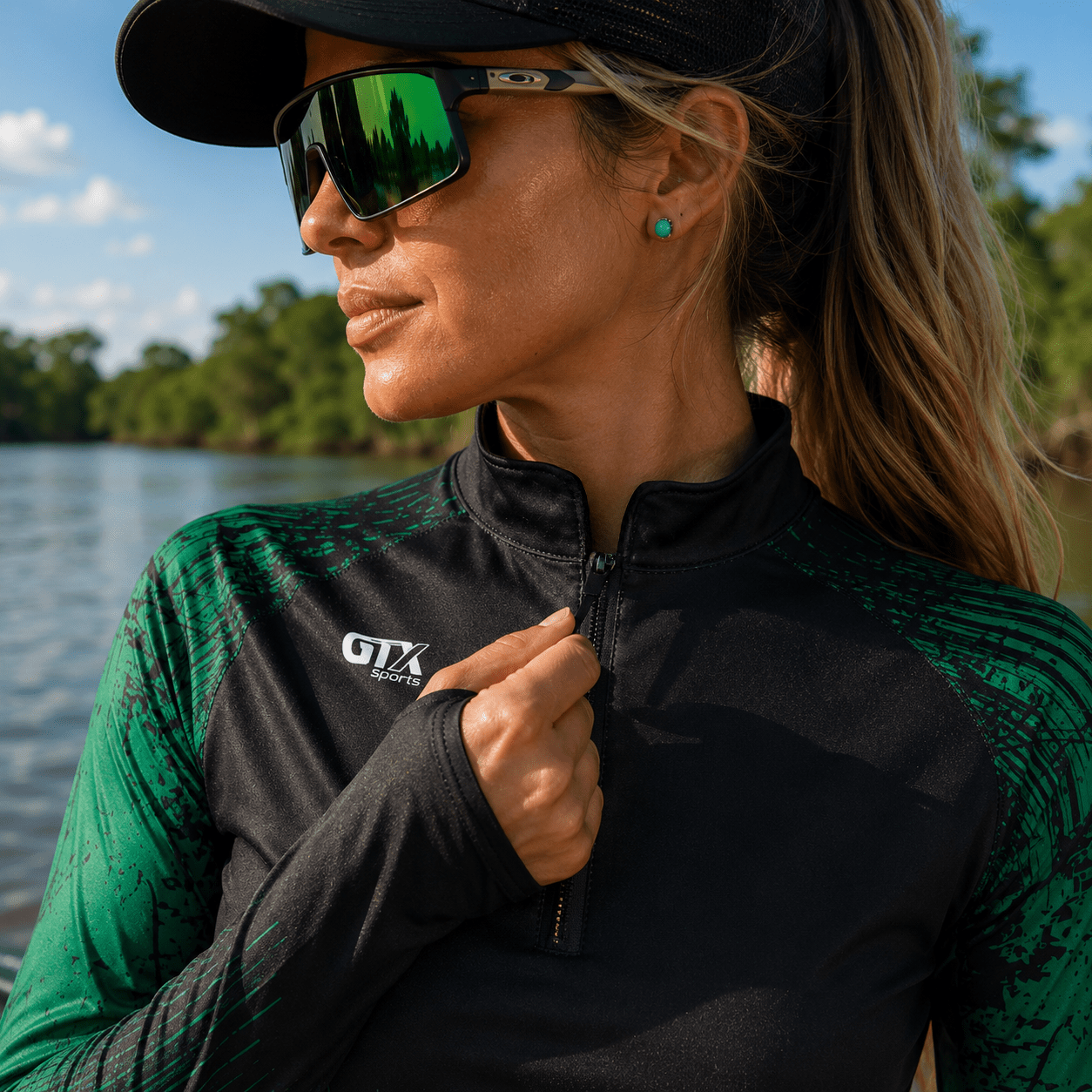 Camisa de Pesca Feminina Wild Brasil com Zíper e Proteção UV50+ - GTX Print