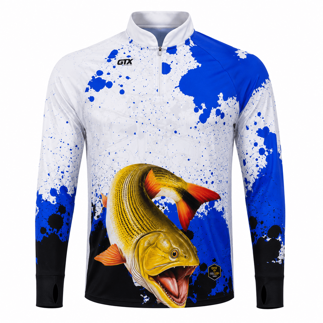 Camisa de Pesca Golden Strike com Zíper e Proteção UV50+ - GTX Print