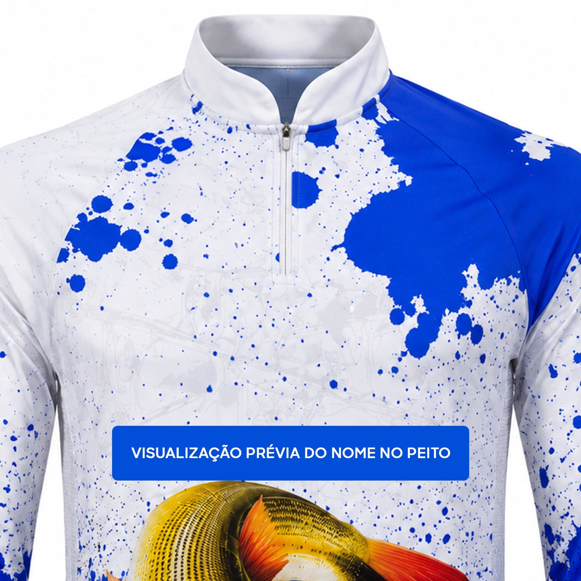 Camisa de Pesca Golden Strike com Zíper e Proteção UV50+ - GTX Print