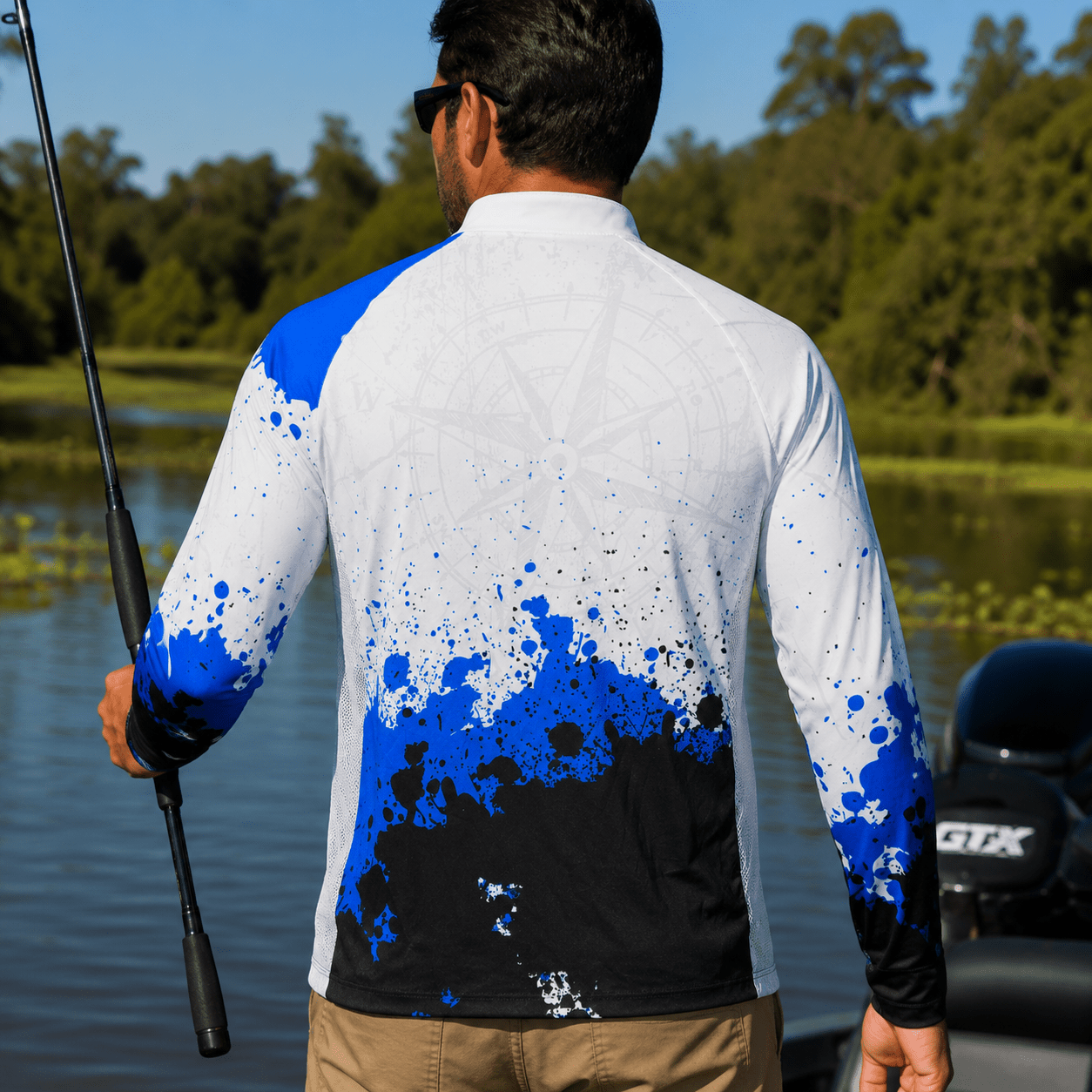 Camisa de Pesca Golden Strike com Zíper e Proteção UV50+ - GTX Print