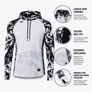Camisa de Pesca Masculina com Capuz Brasil Forte e Proteção UV50+ - GTX Print