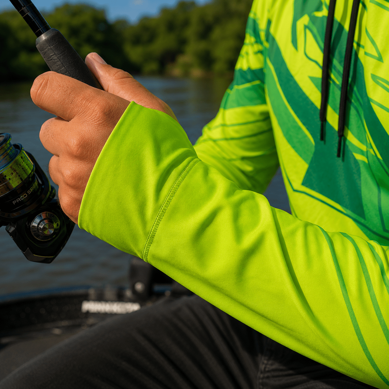 Camisa de Pesca Masculina com Capuz Limão do Pantanal e Proteção UV50+ - GTX Print