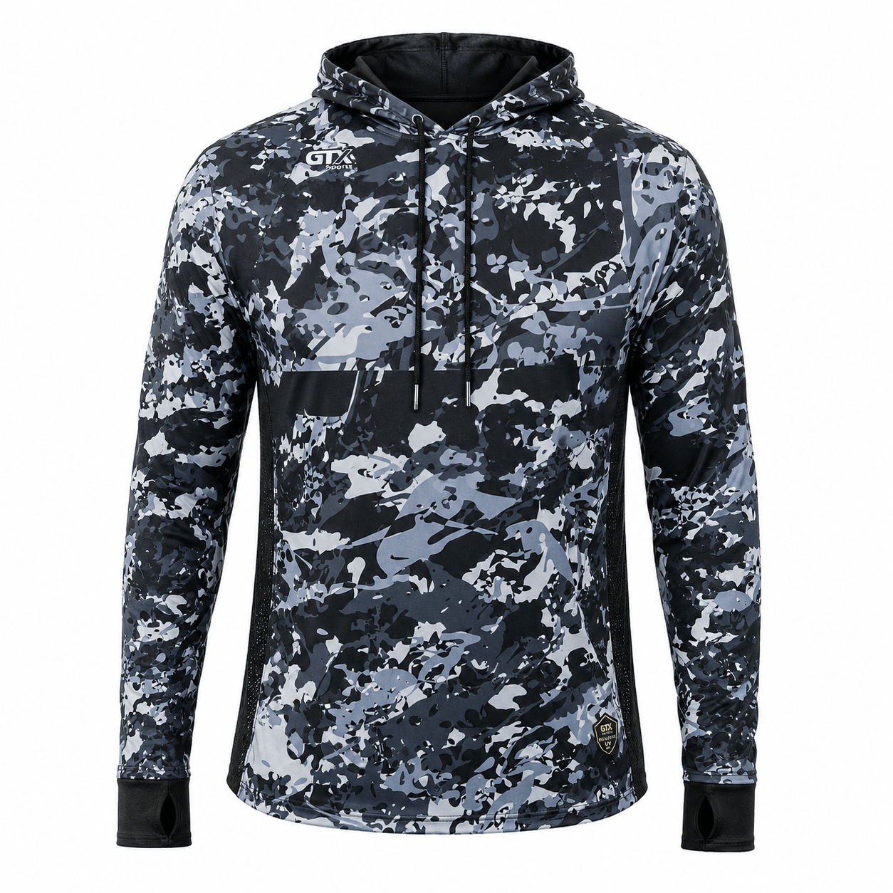 Camisa de Pesca Masculina com Capuz Neblina do Rio e Proteção UV50+ - GTX Print
