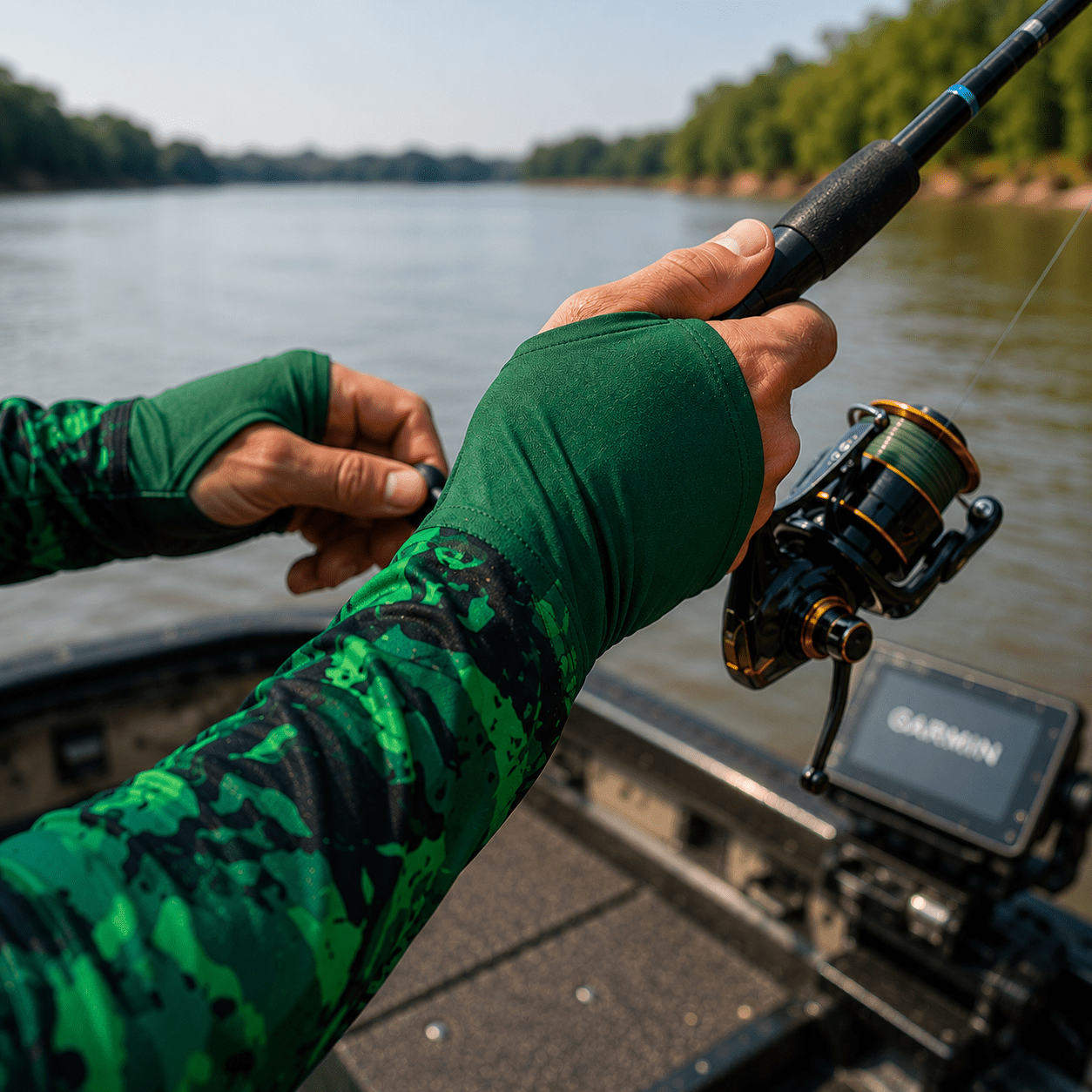 Camisa de Pesca Masculina com Capuz Onça Pantaneira e Proteção UV50+ - GTX Print