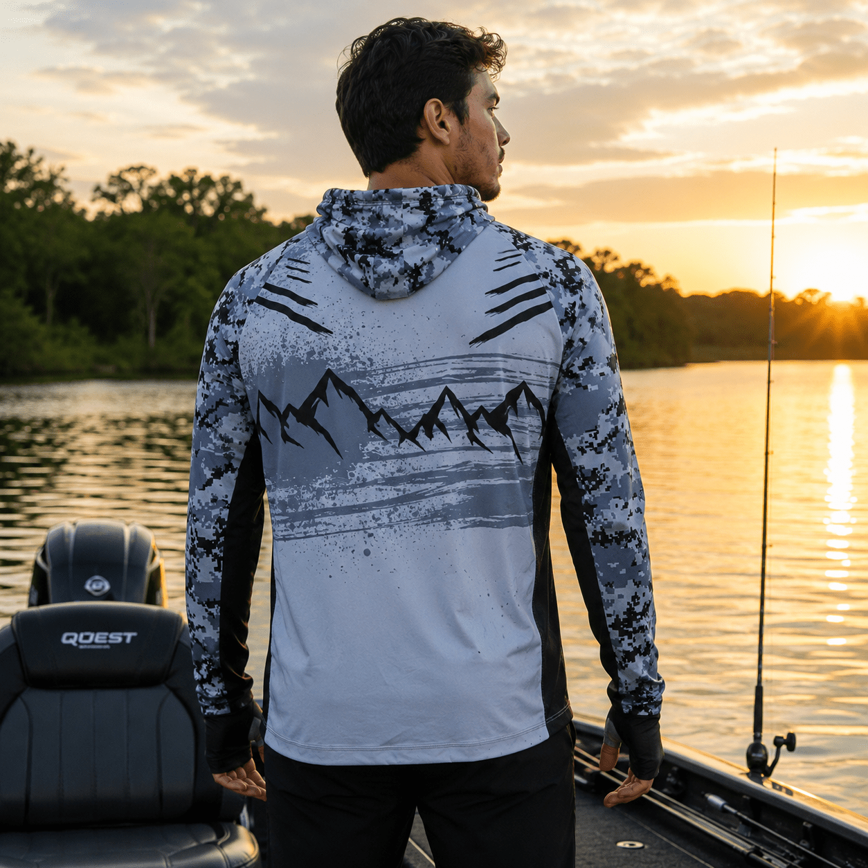 Camisa de Pesca Masculina com Capuz Robalo da Serra e Proteção UV50+ - GTX Print