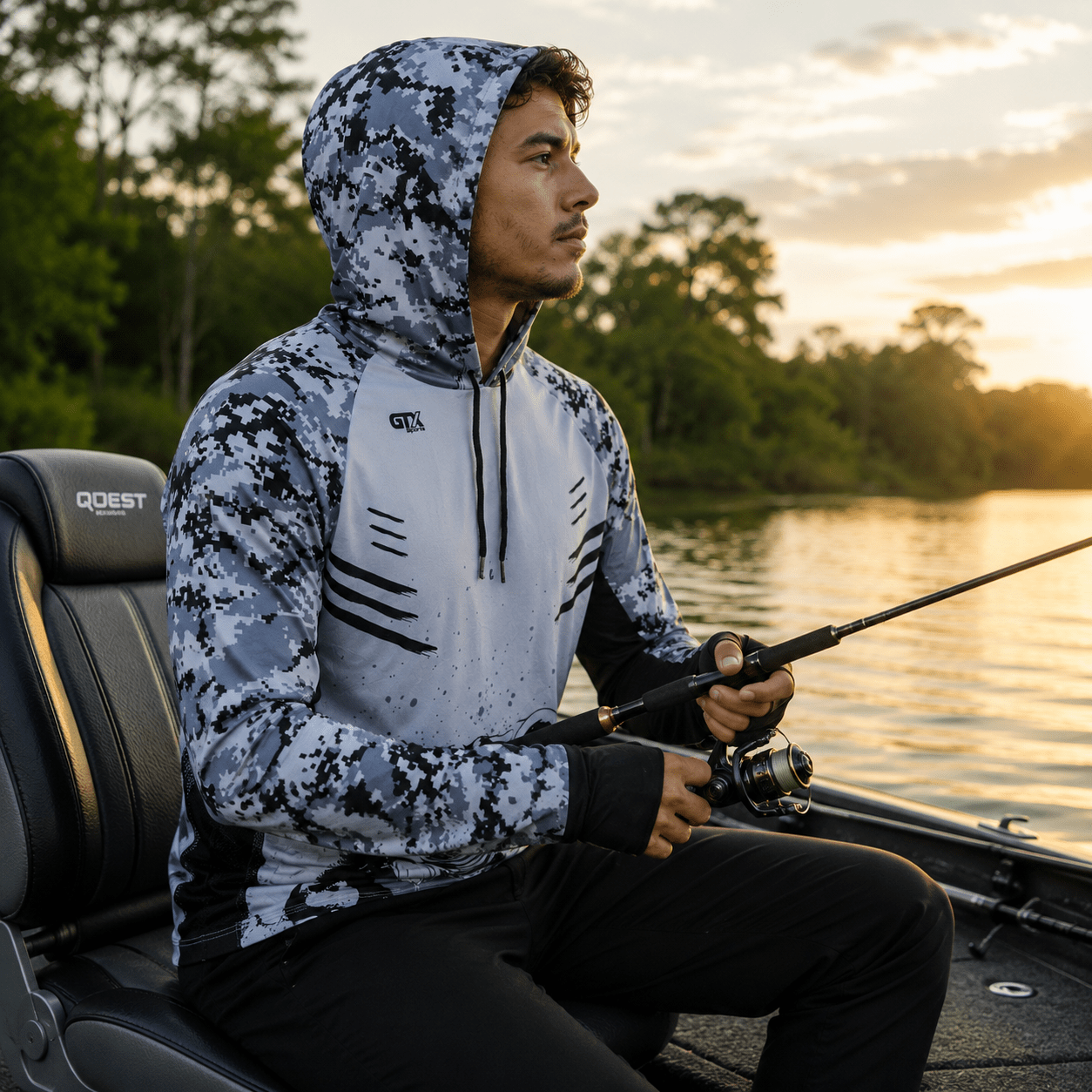 Camisa de Pesca Masculina com Capuz Robalo da Serra e Proteção UV50+ - GTX Print