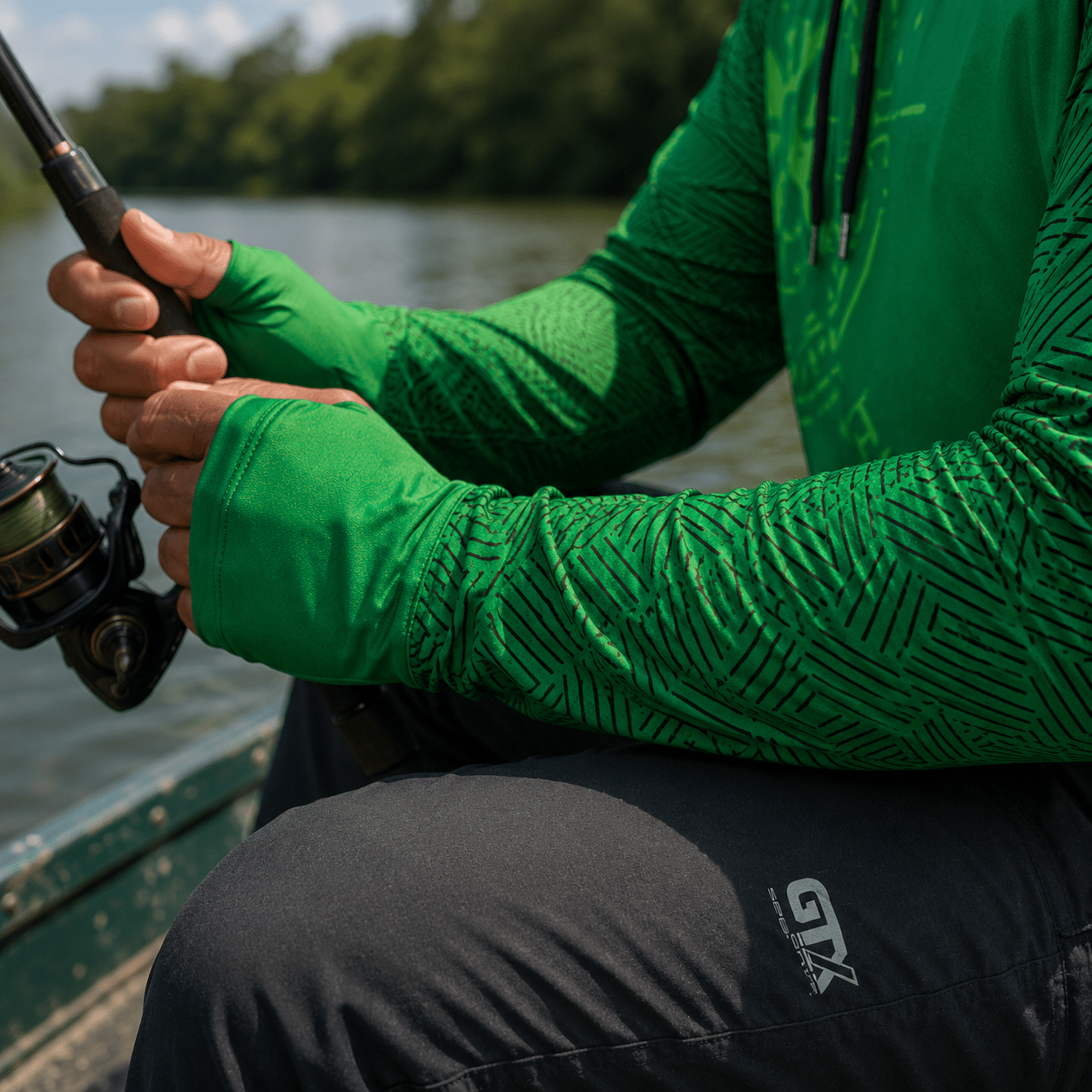 Camisa de Pesca Masculina com Capuz Rota do Pescador e Proteção UV50+ - GTX Print