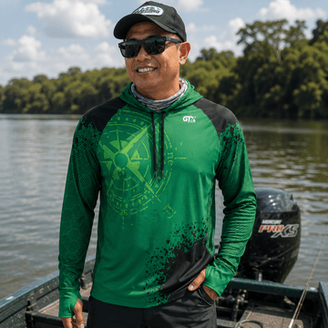Camisa de Pesca Masculina com Capuz Rota do Pescador e Proteção UV50+ - GTX Print