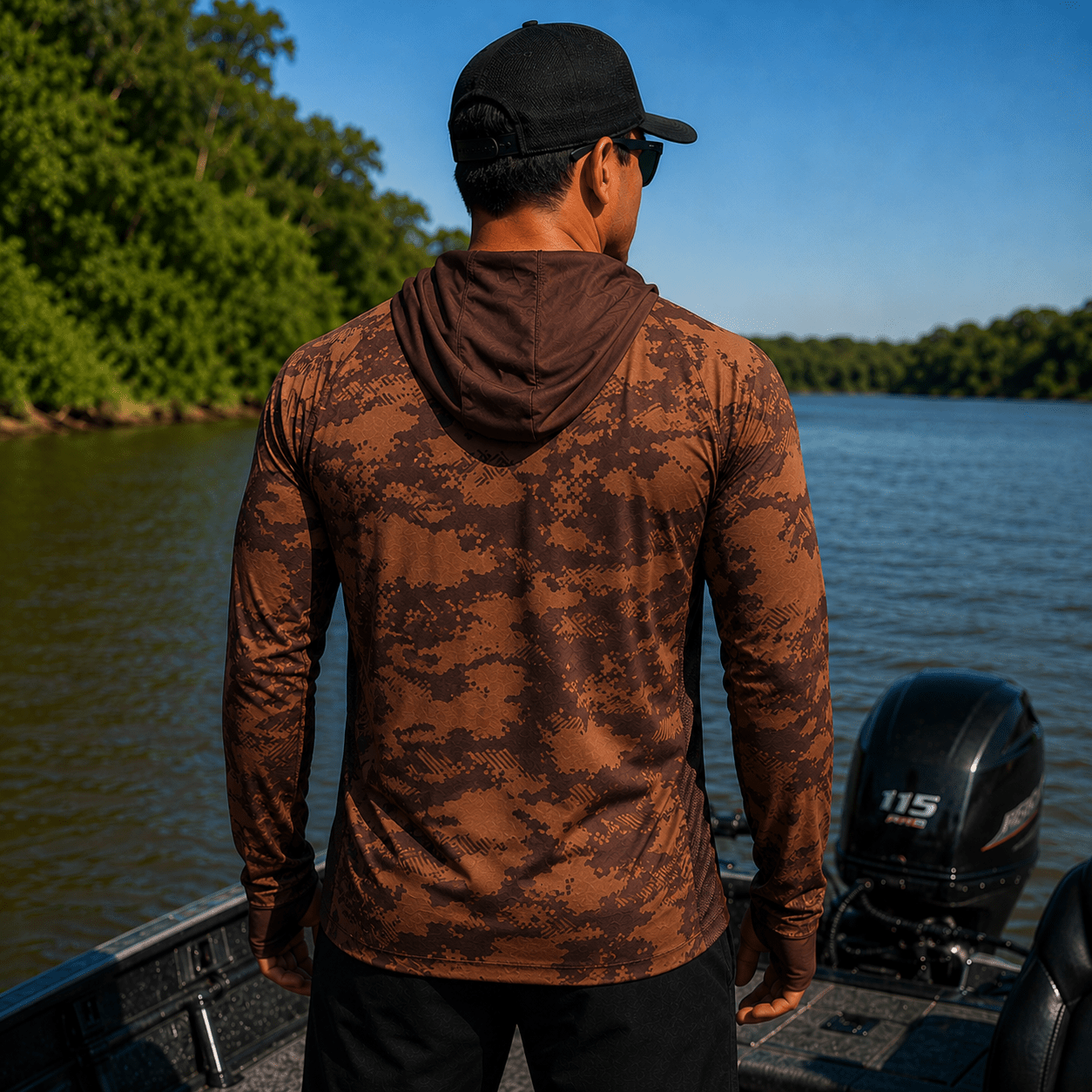 Camisa de Pesca Masculina com Capuz Terra Bruta e Proteção UV50+ - GTX Print