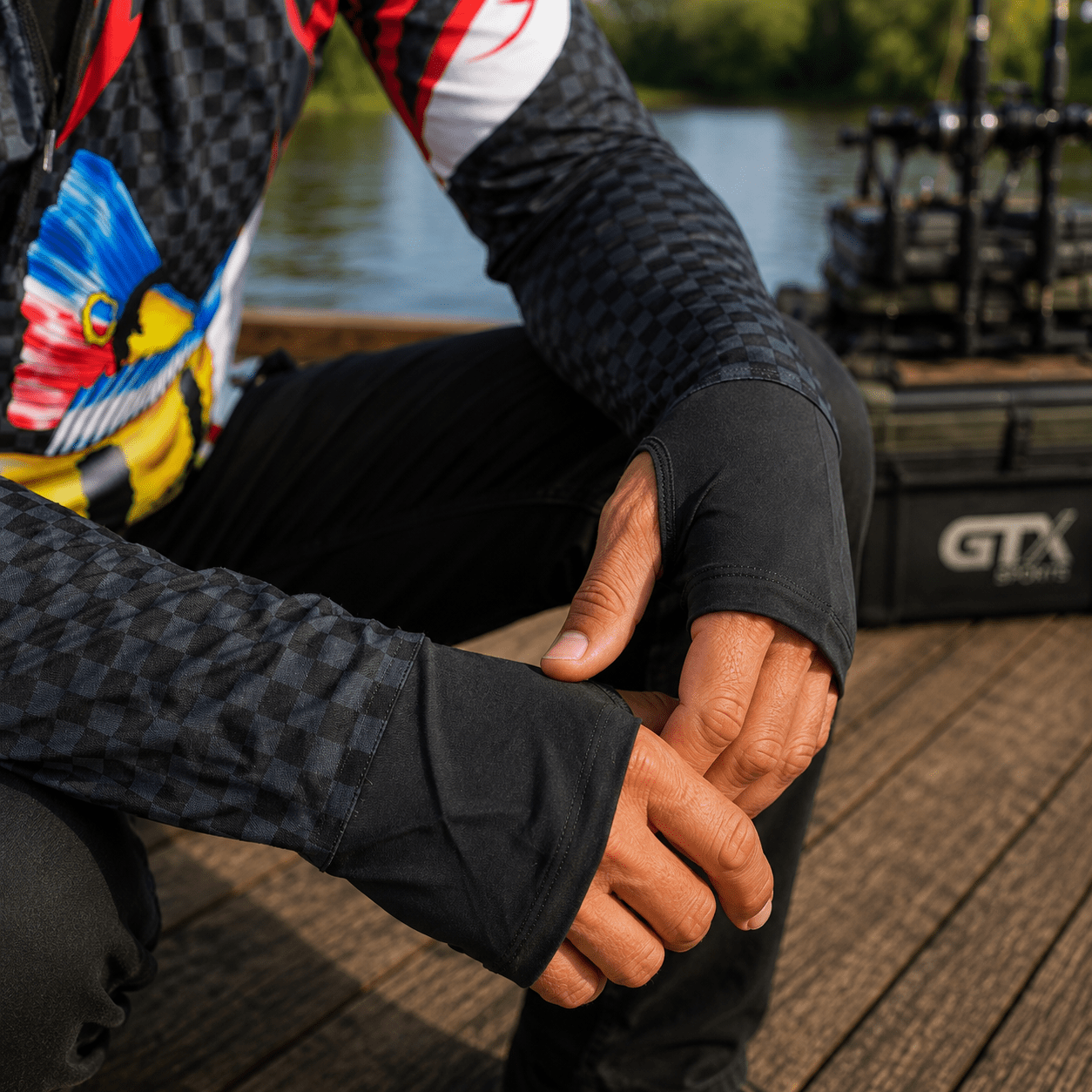 Camisa de Pesca Masculina com Capuz Tucunaré de Fogo e Proteção UV50+ - GTX Print