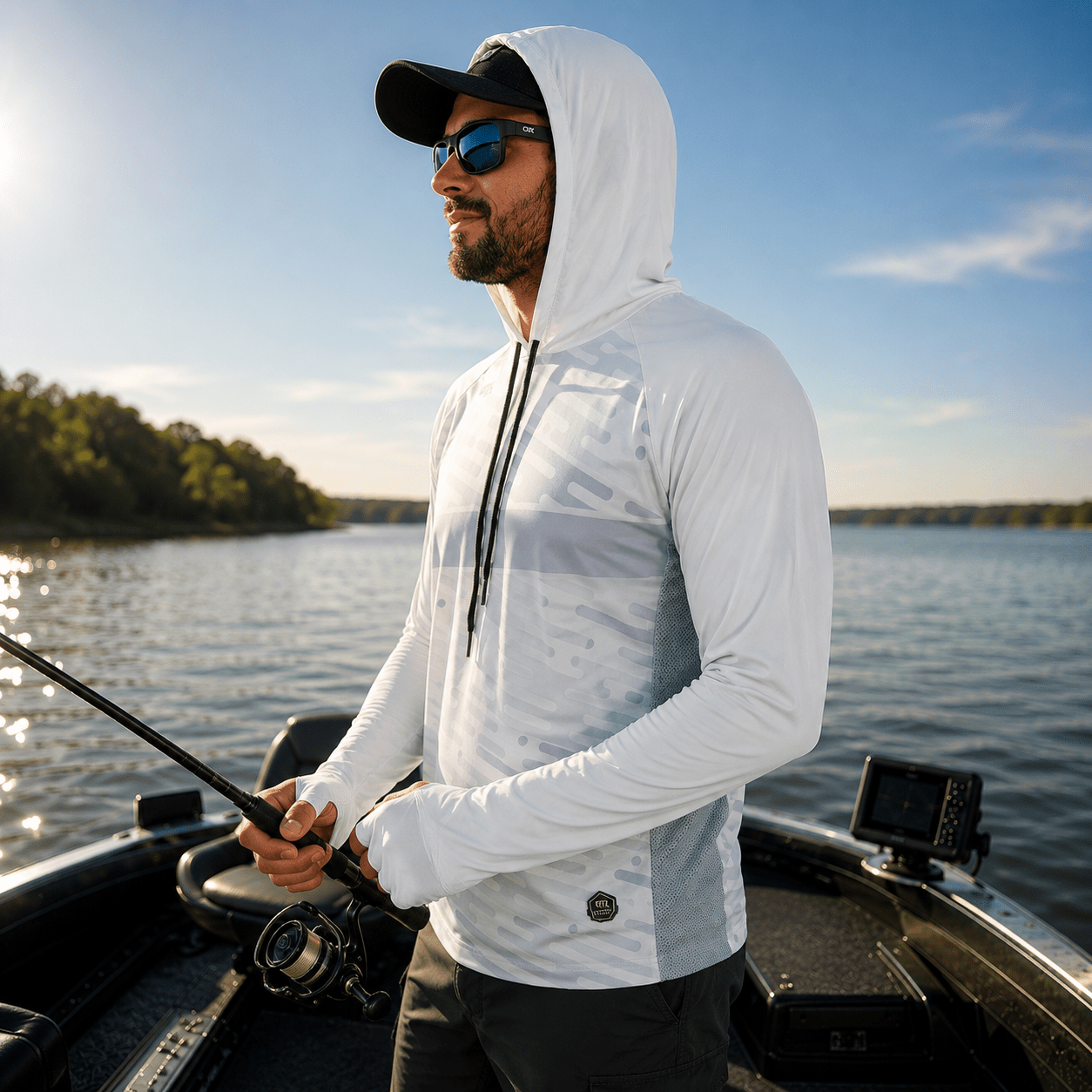 Camisa de Pesca Arctic Wave com Capuz e Proteção UV50+