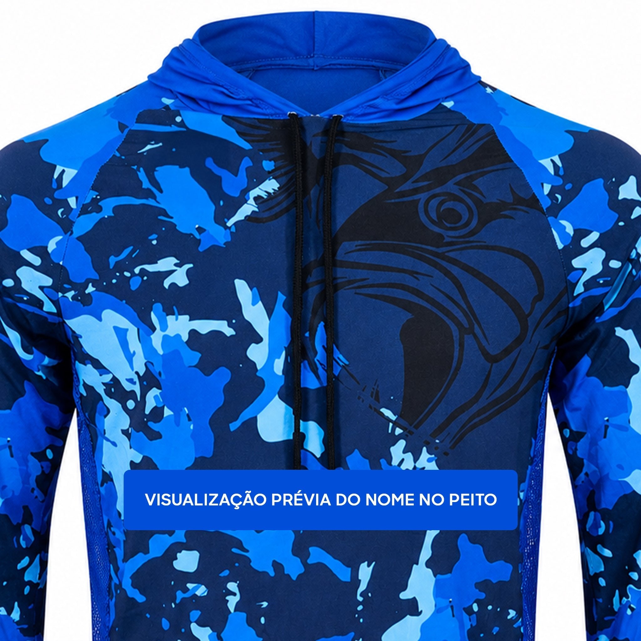 Camisa de Pesca Steel Blue com Capuz e Proteção UV50+ - GTX Print