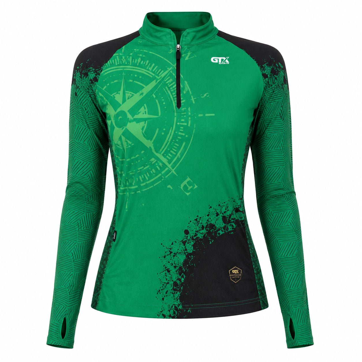 Camisa Feminina de Pesca Rosa dos Ventos com Zíper e Proteção UV50+ - Use GTX