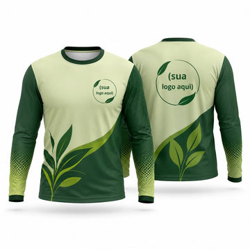 Camiseta em dry fit manga longa gola redonda modelo paisagismo. Proteção UV-50 - Use GTX